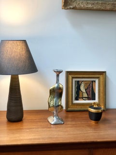 Aluminium and Brass Candle Stand in the Style of David Marshall, circa 1970s