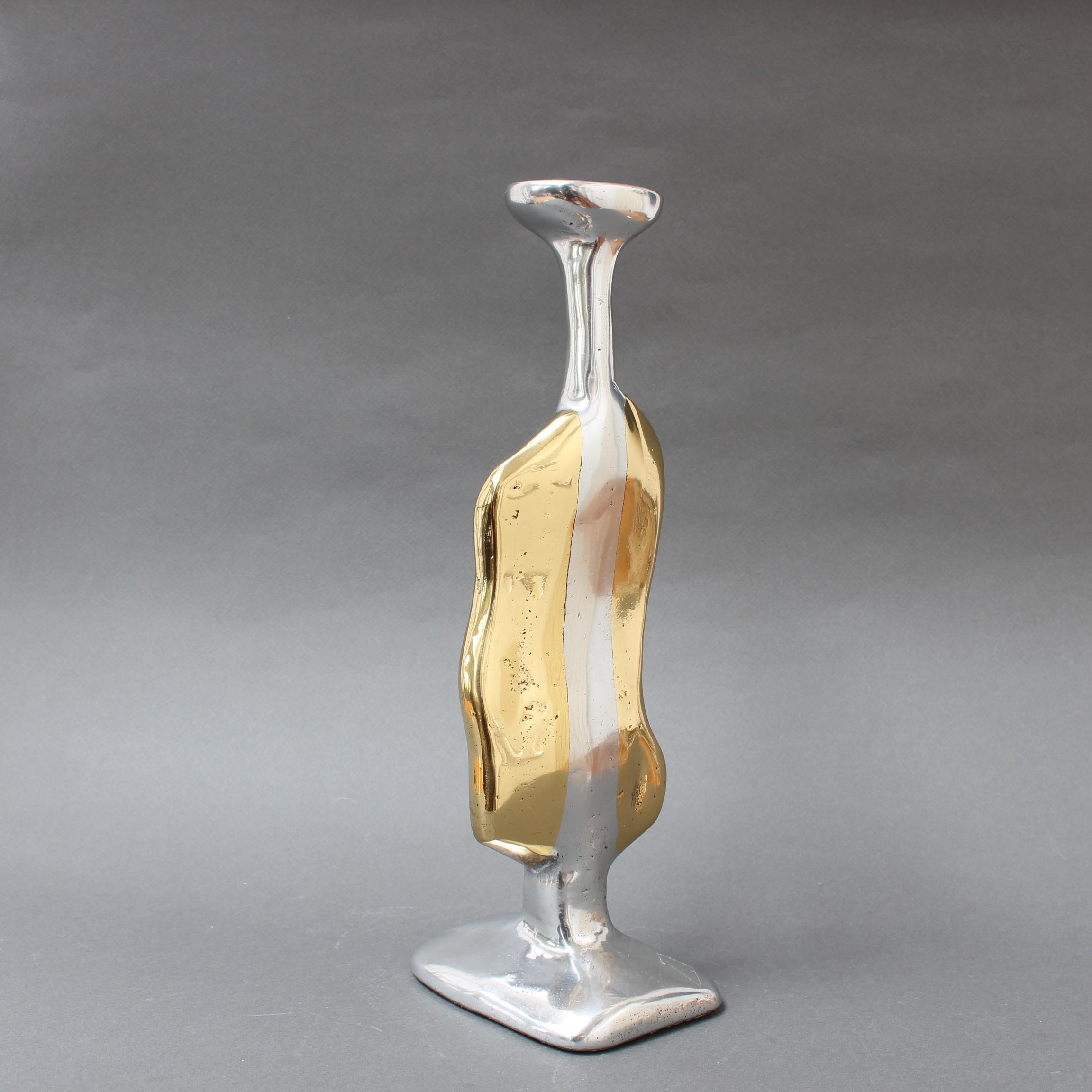 Aluminium and Brass Candle Stand in the Style of David Marshall, circa 1970s In Good Condition In London, GB