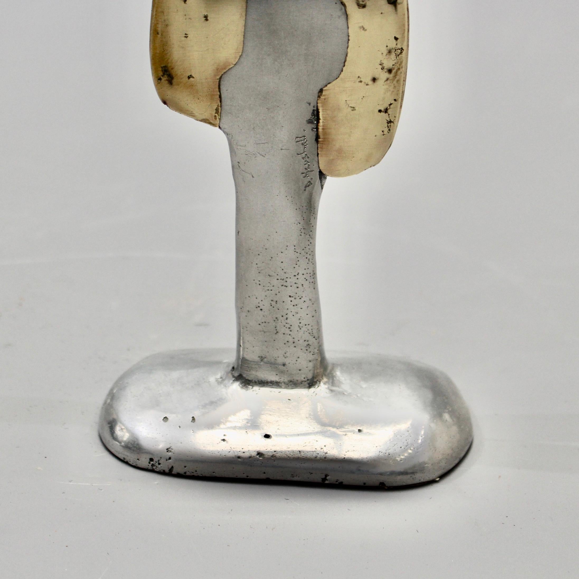 Aluminium and Brass Candlestick by David Marshall, circa 1970s 2