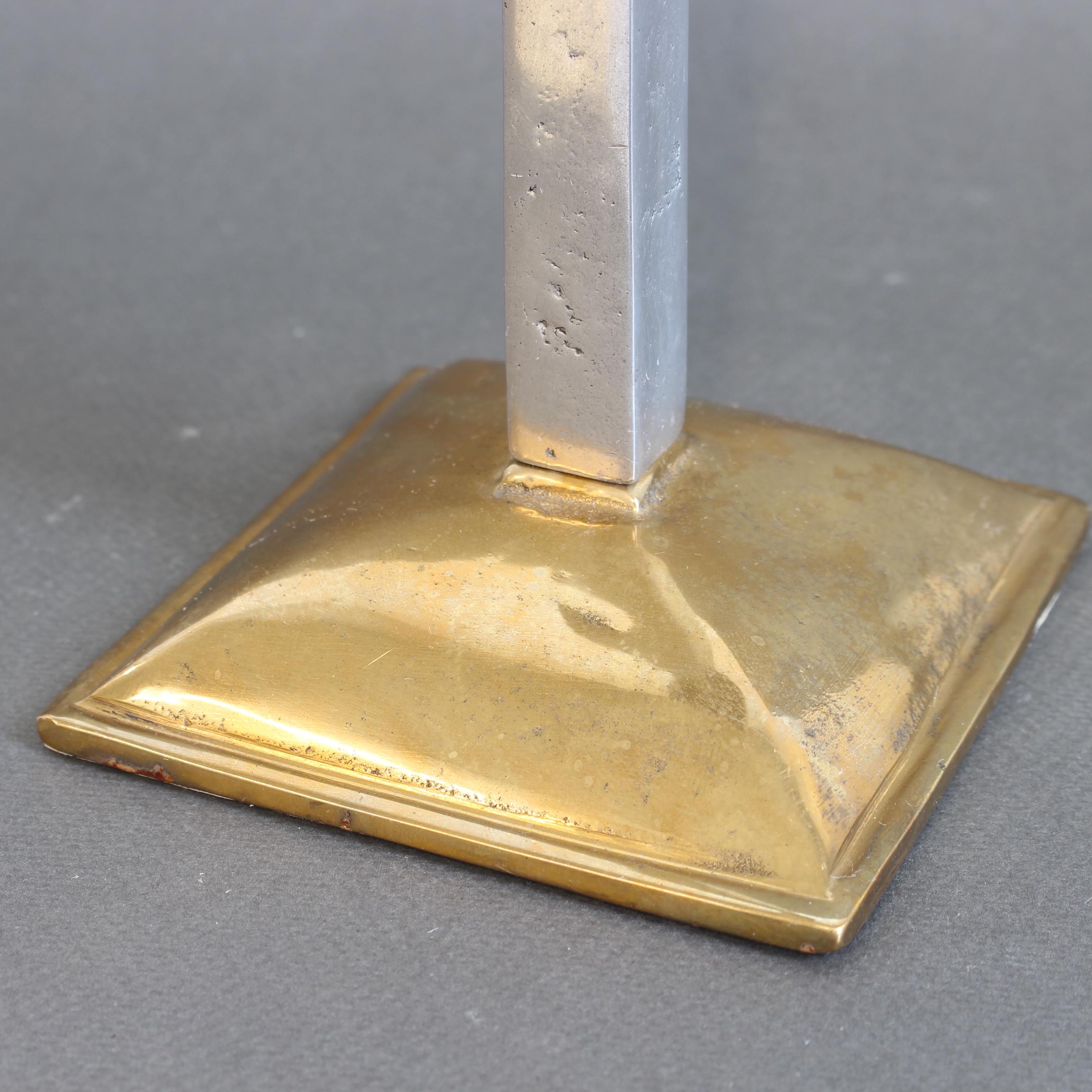 Aluminium and Brass Candlestick by David Marshall (circa 1980s) For Sale 6