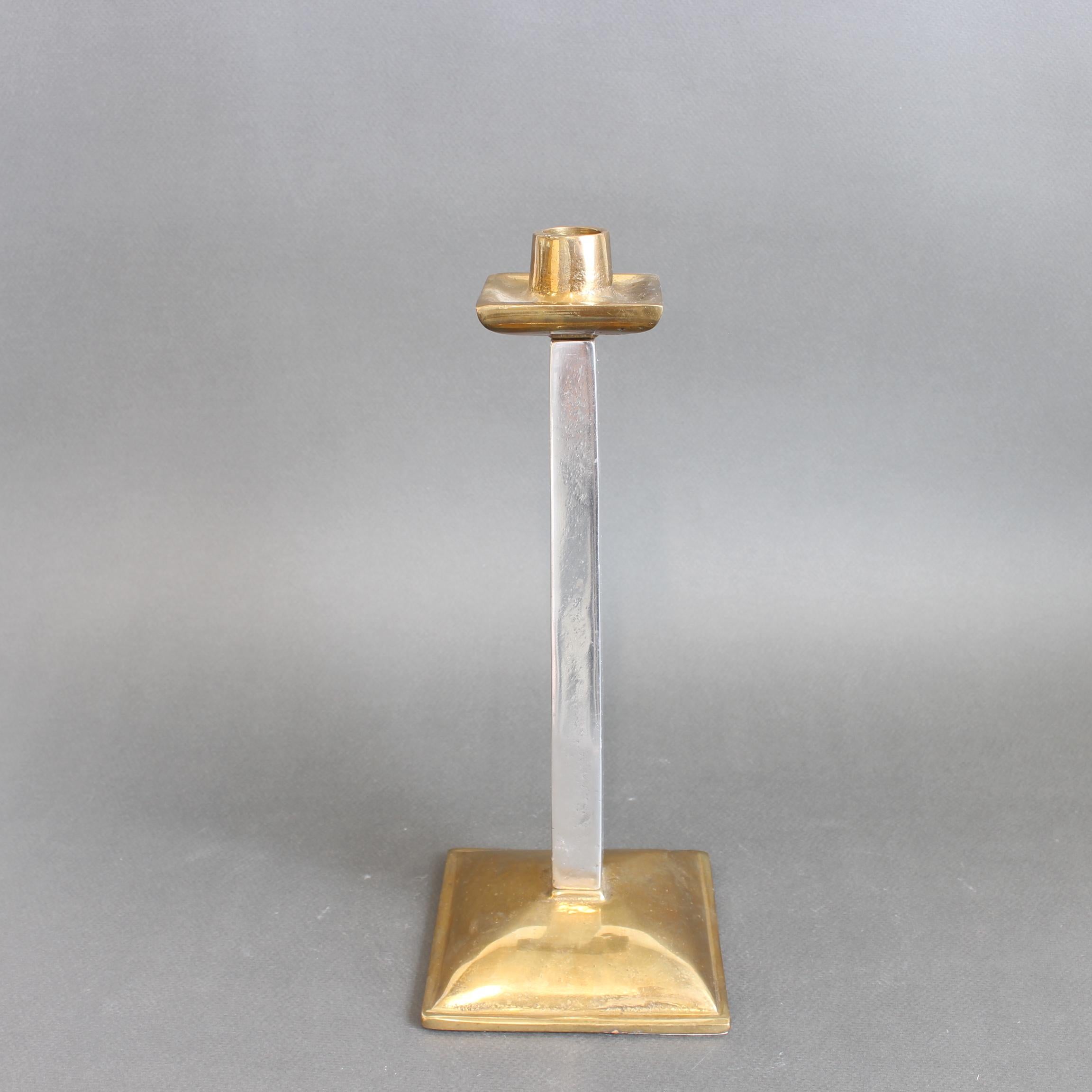 Aluminium and Brass Candlestick by David Marshall (circa 1980s) In Good Condition For Sale In London, GB