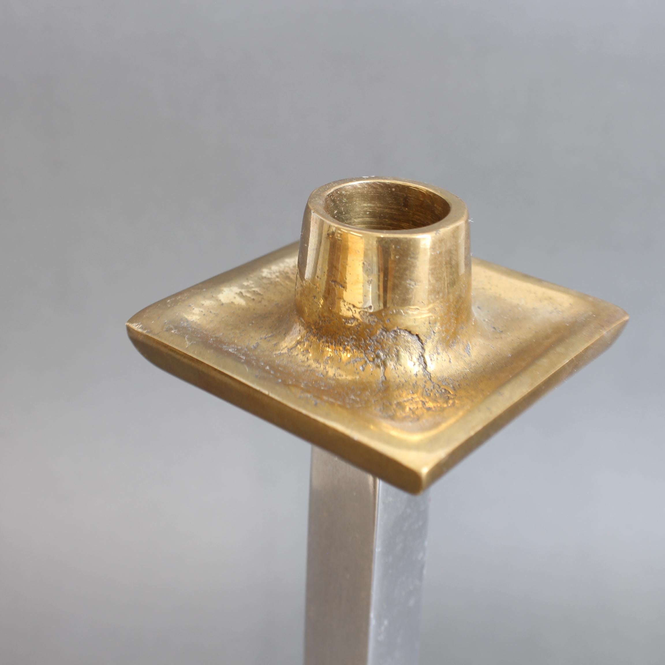 Aluminium and Brass Candlestick by David Marshall (circa 1980s) For Sale 2