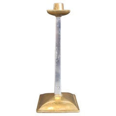 Aluminium and Brass Candlestick by David Marshall (circa 1980s)