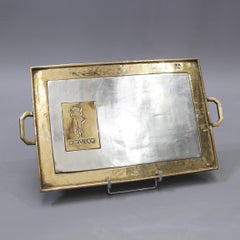 Aluminium and Brass Serving Tray for Domecq Sherry, David Marshall, circa 1970s