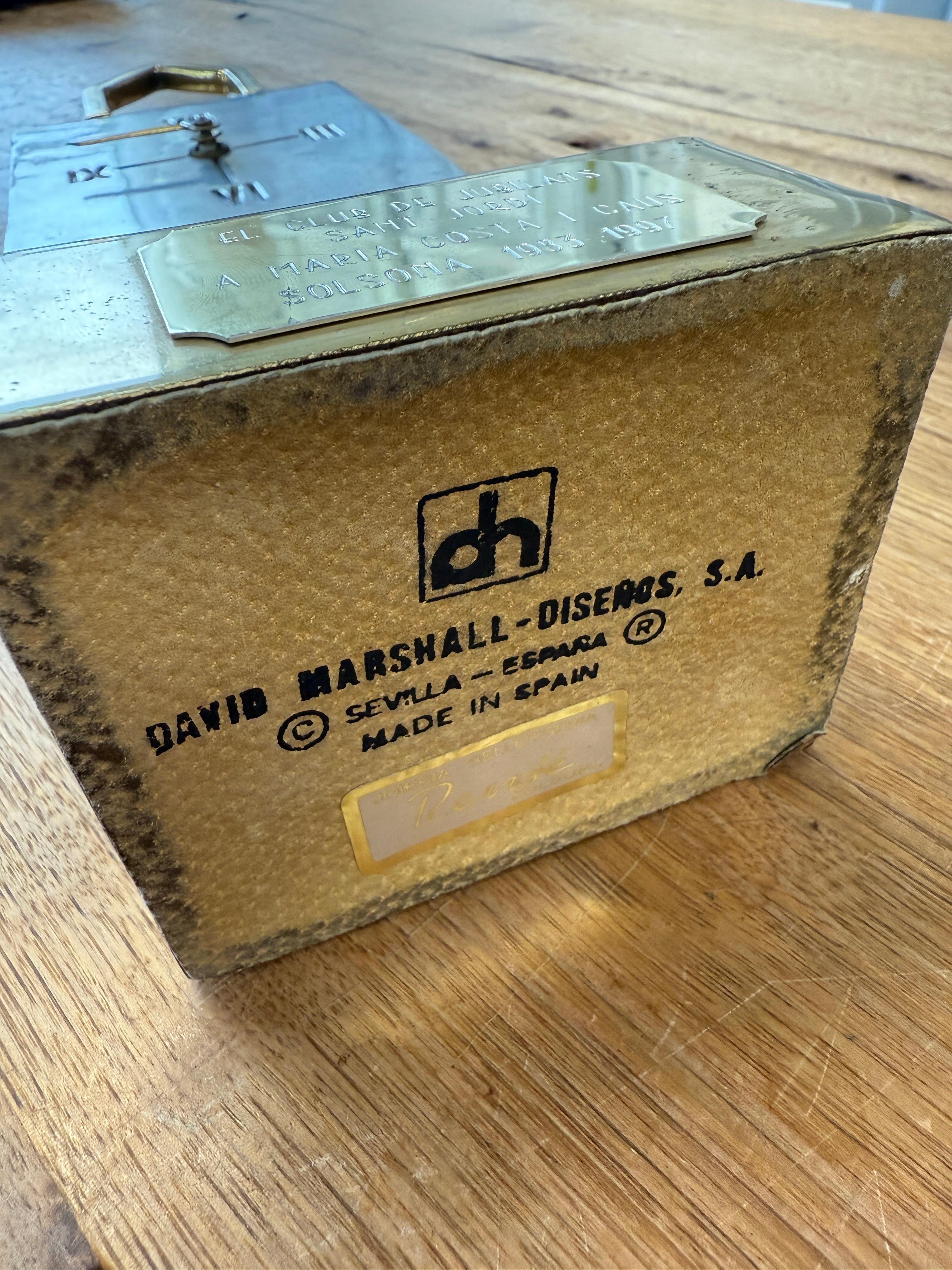 Aluminium and Brass Table Clock by David Marshall (circa 1990s) For Sale 9