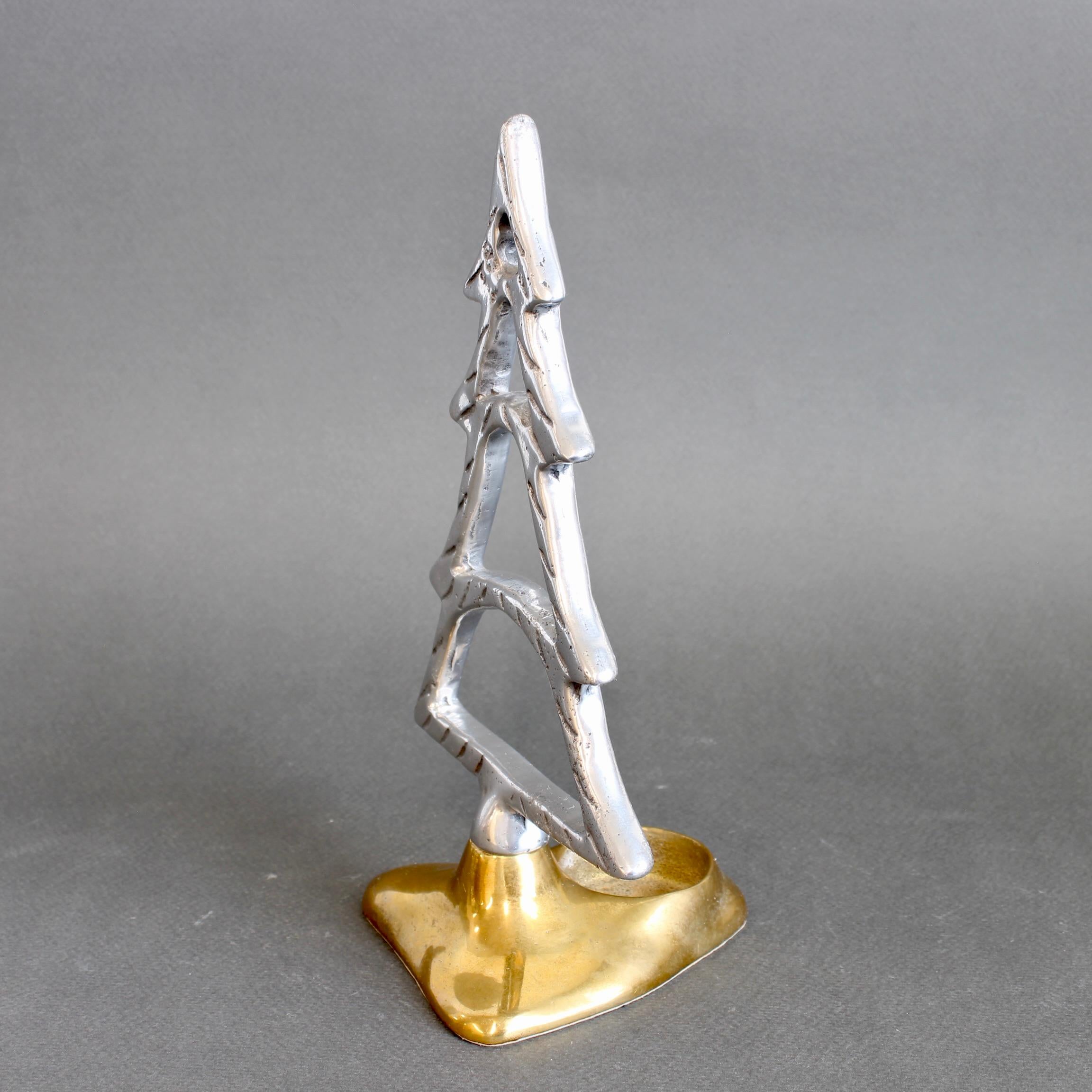 Aluminum Aluminium and Brass Table Top Christmas Decoration by David Marshall For Sale