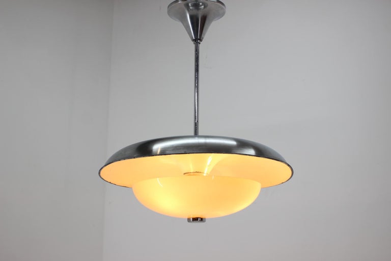 Aluminium and Glass Bauhaus / Functionalism Pendant - 1930s ...