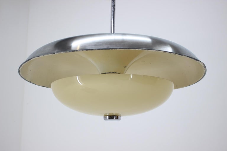 Aluminium and Glass Bauhaus / Functionalism Pendant - 1930s ...
