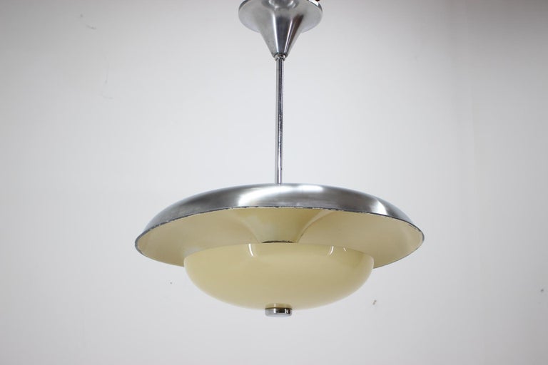 Aluminium and Glass Bauhaus / Functionalism Pendant - 1930s ...