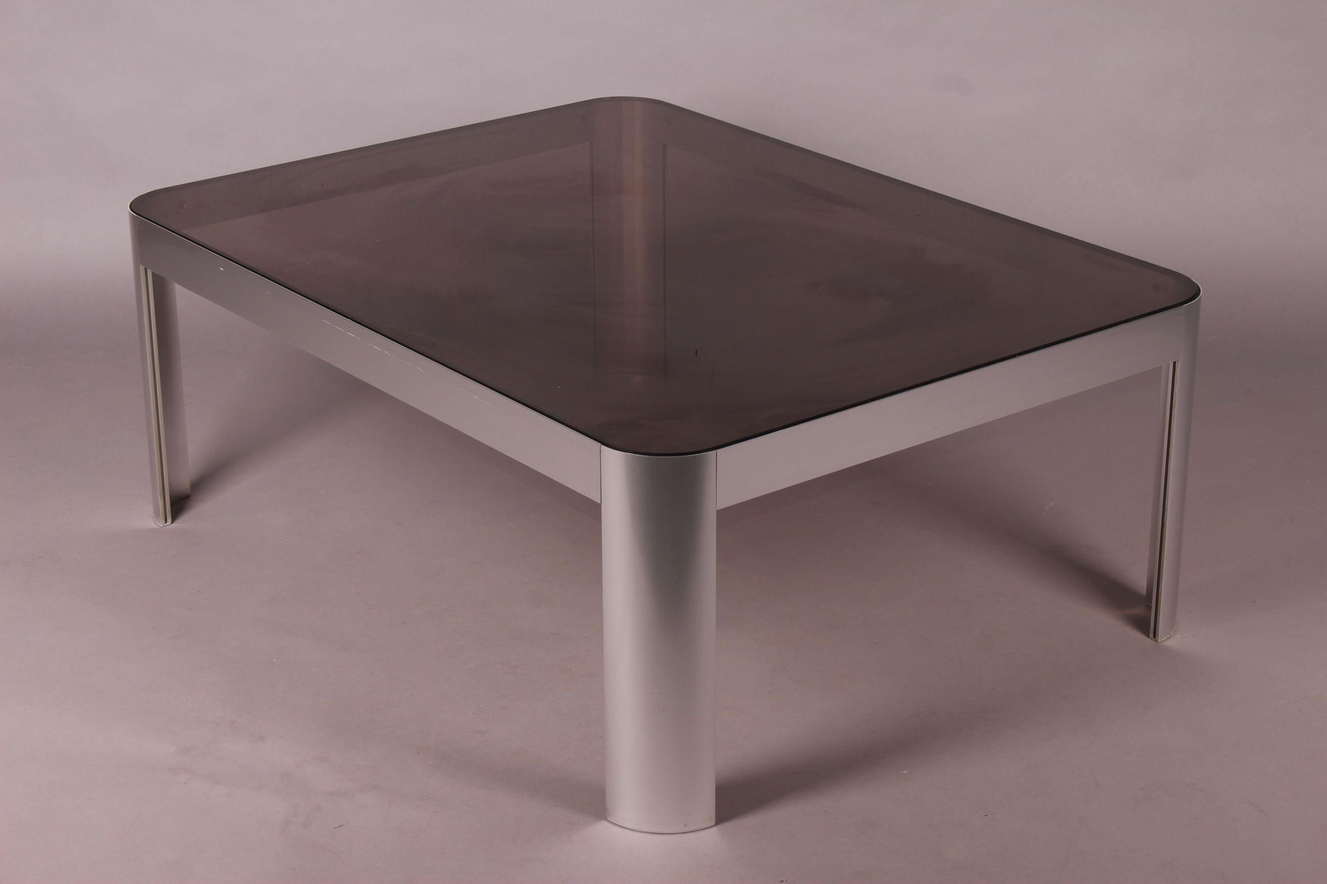 European Aluminium and Glass Coffee Table