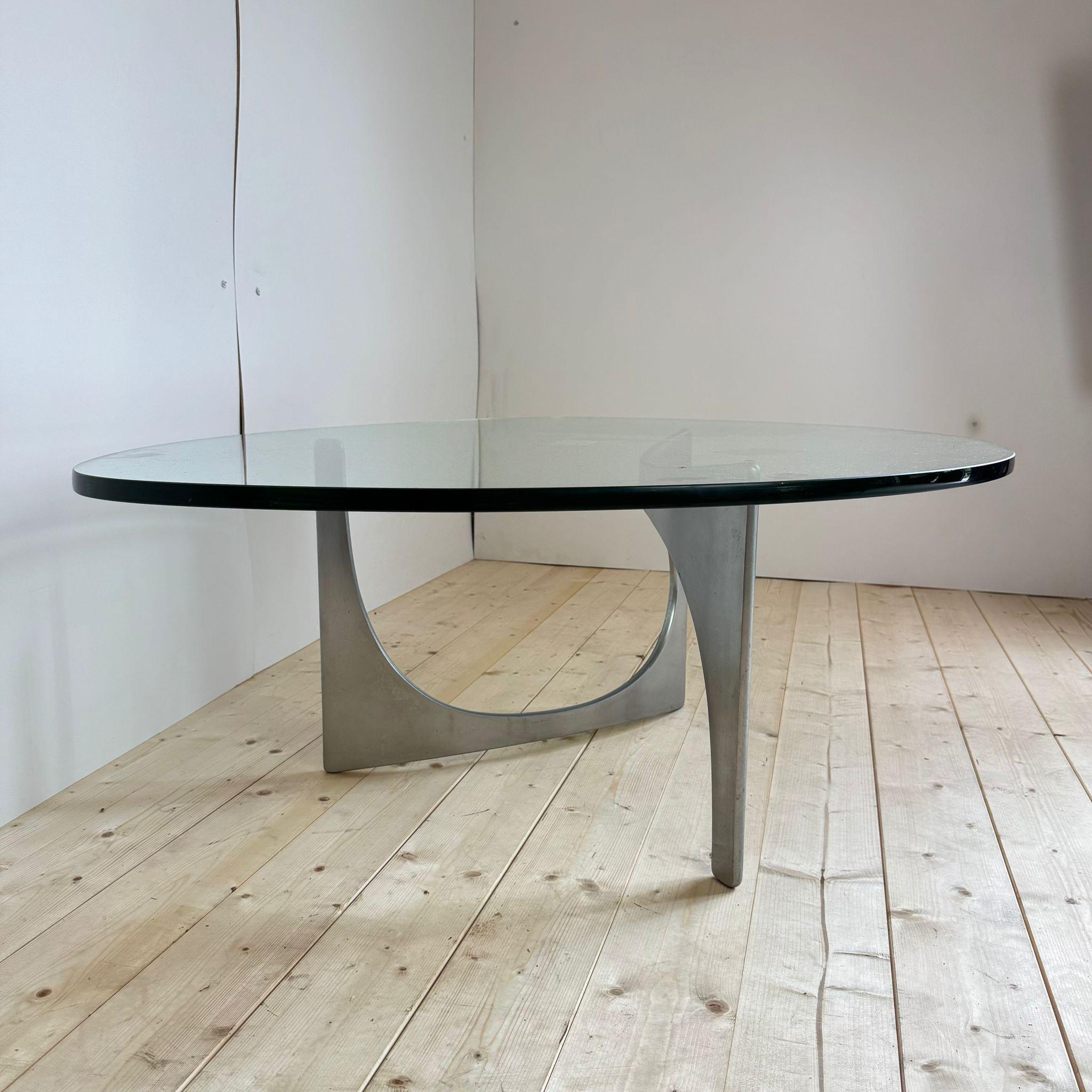 Table basse en aluminium et verre, Knut Hesterberg, 1970 en vente 1