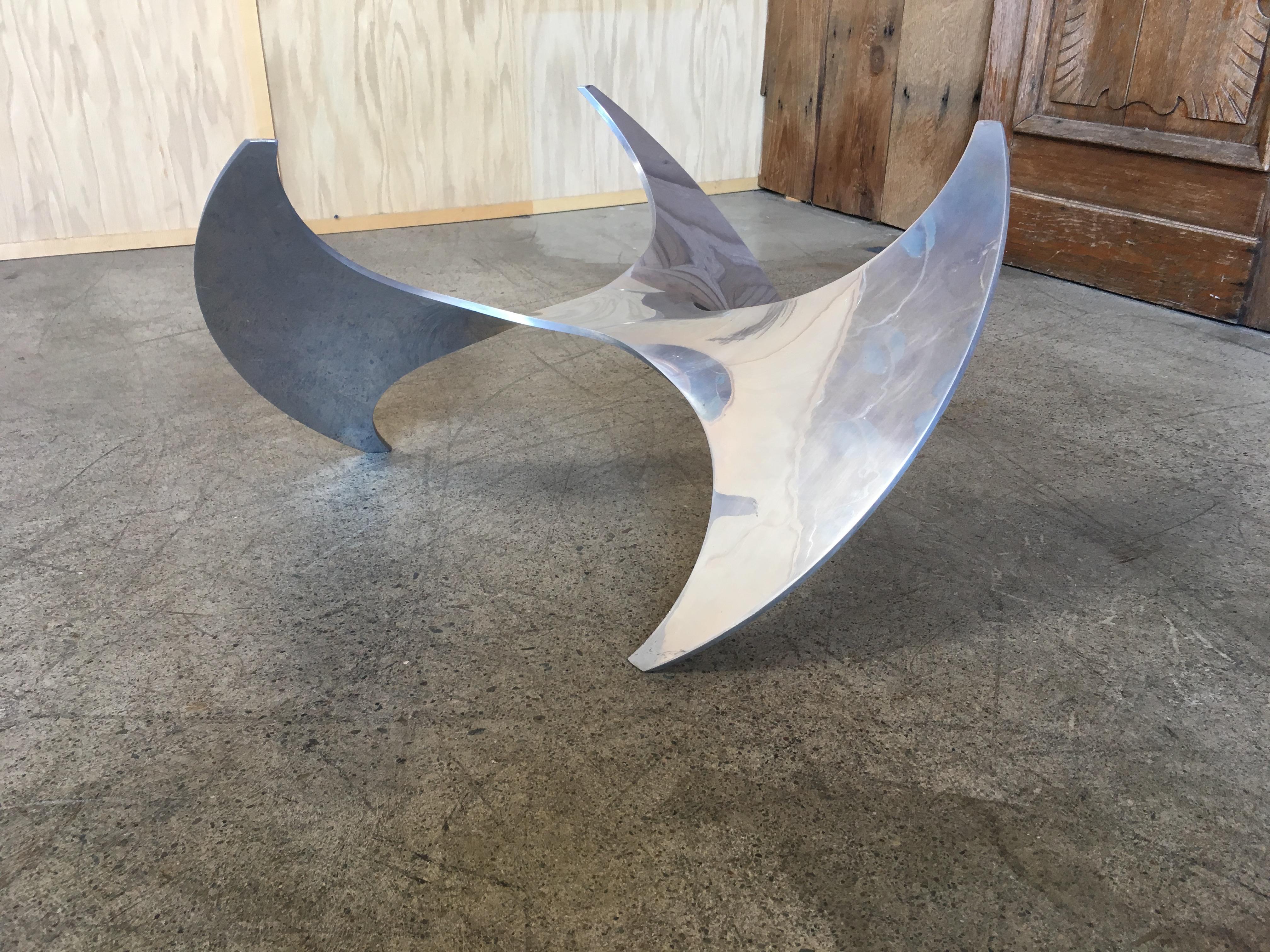 German Aluminium and Glass Propeller Table by Knut Hesterberg
