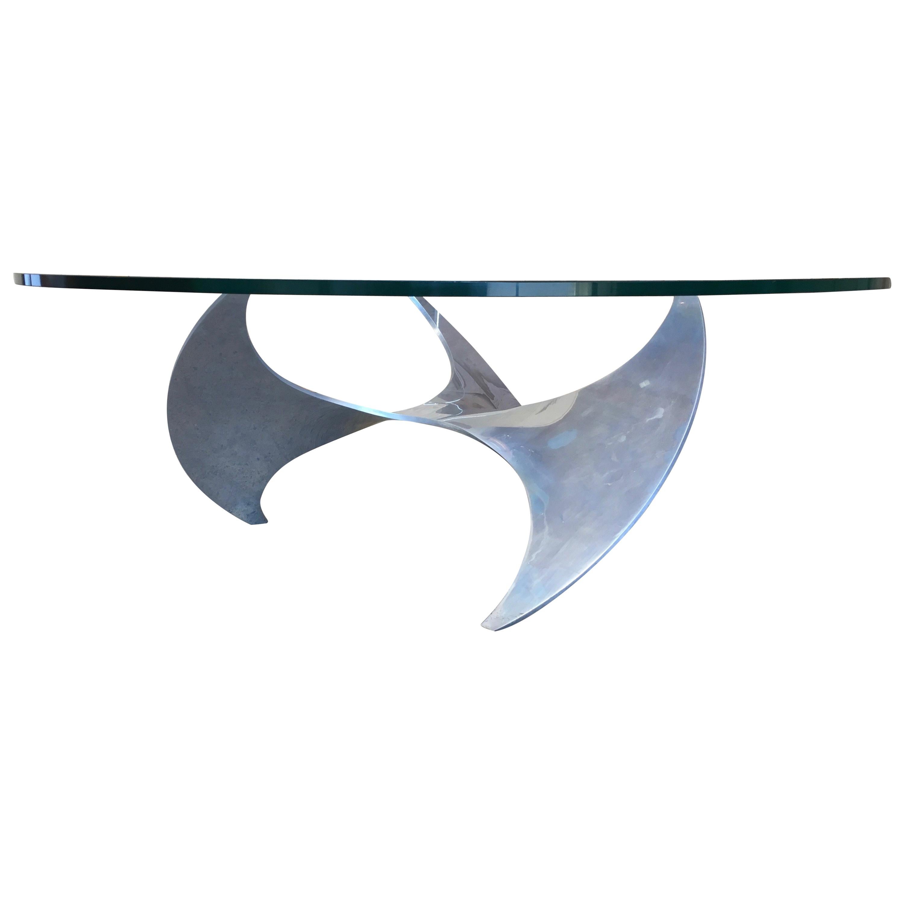 Aluminium and Glass Propeller Table by Knut Hesterberg