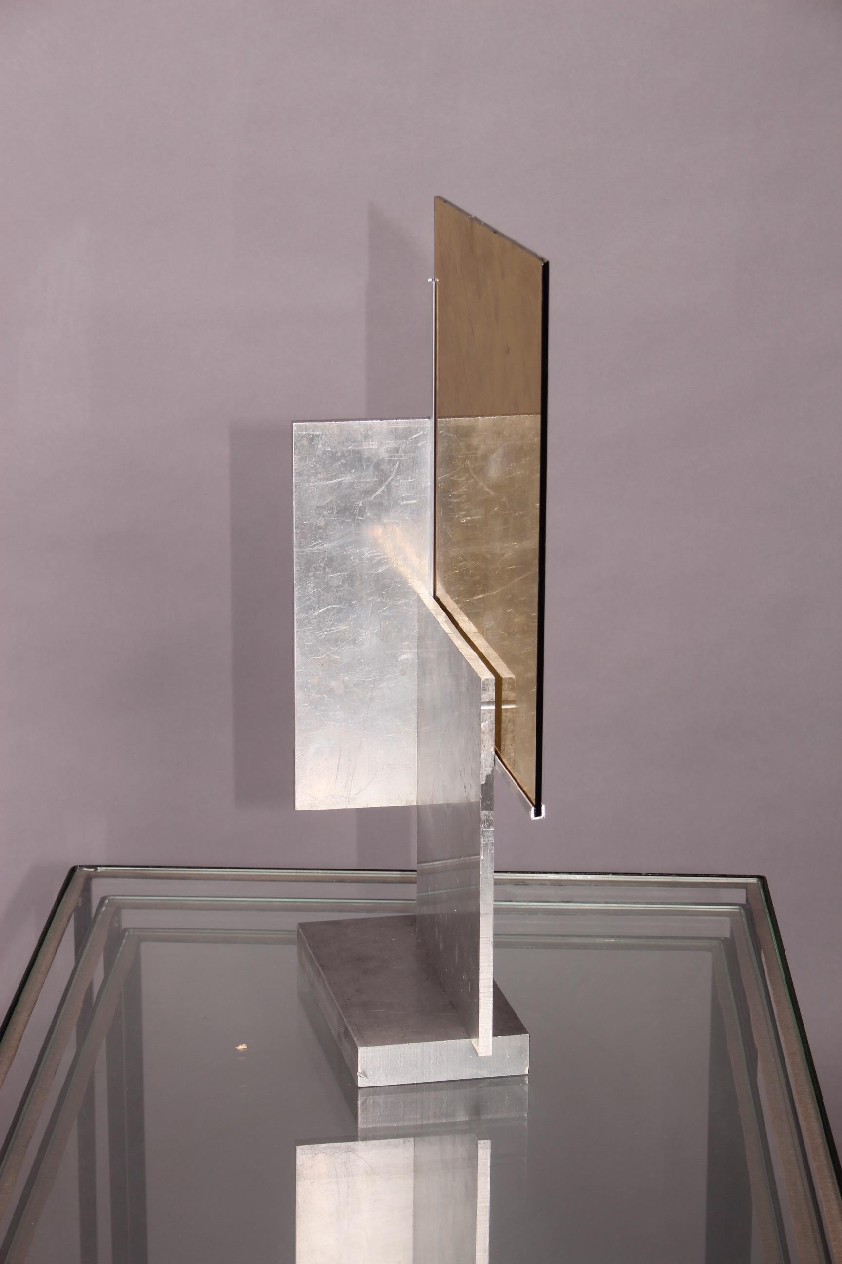 Aluminum Aluminium and Glass Sculpture