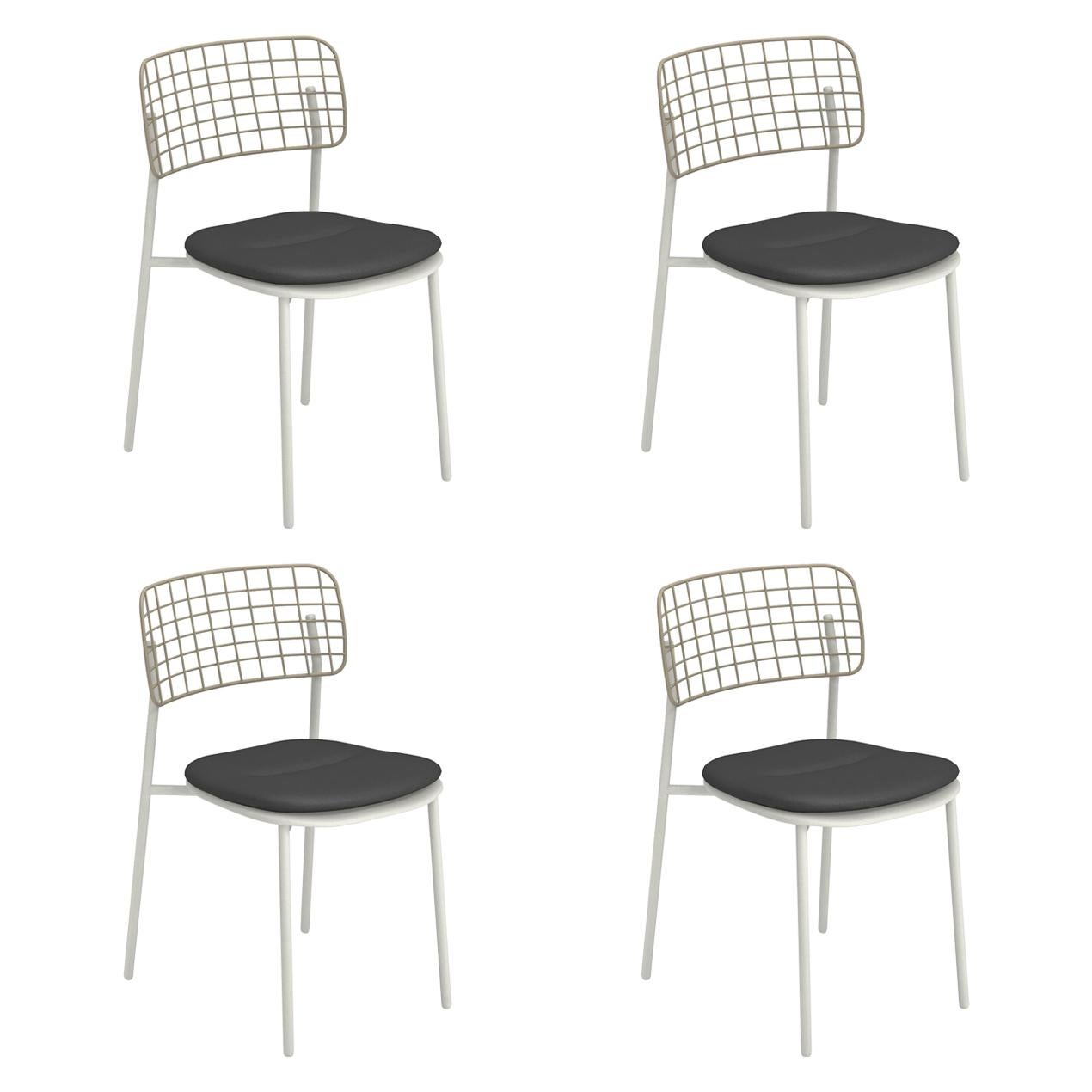 Aluminium and Stainless Steel EMU Lyze Chair, Set of 4 Items For Sale