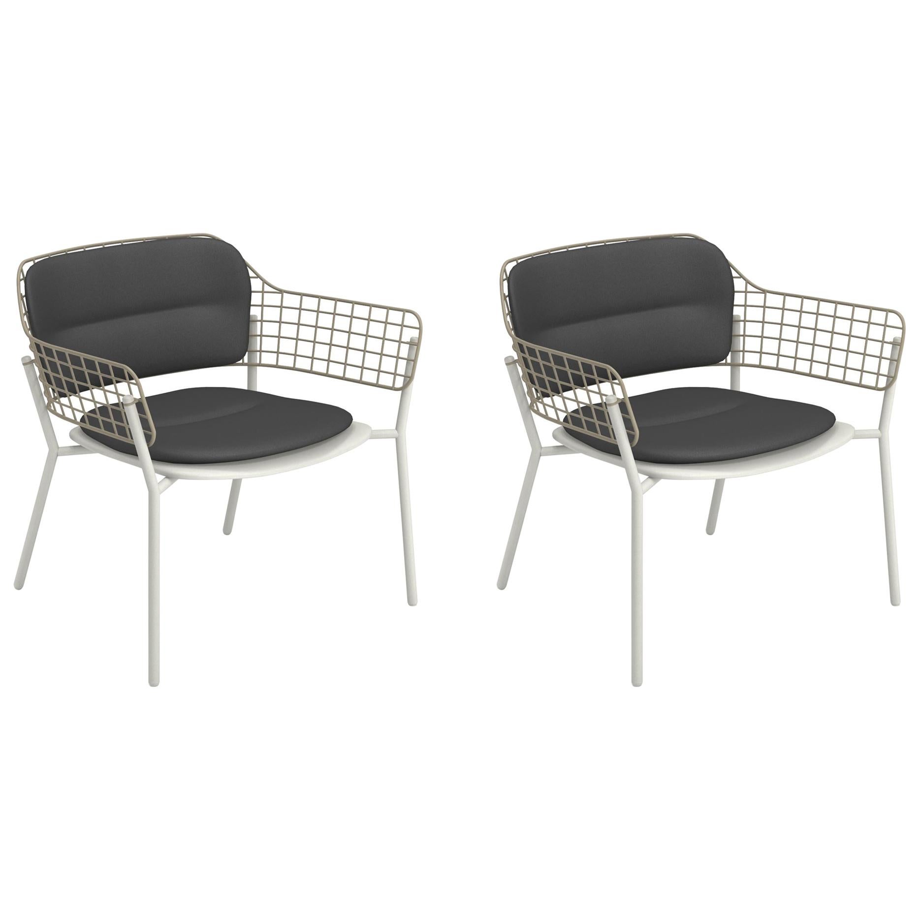 Aluminium and Stainless Steel EMU Lyze Lounge-Chair, Set of 2 Items For Sale