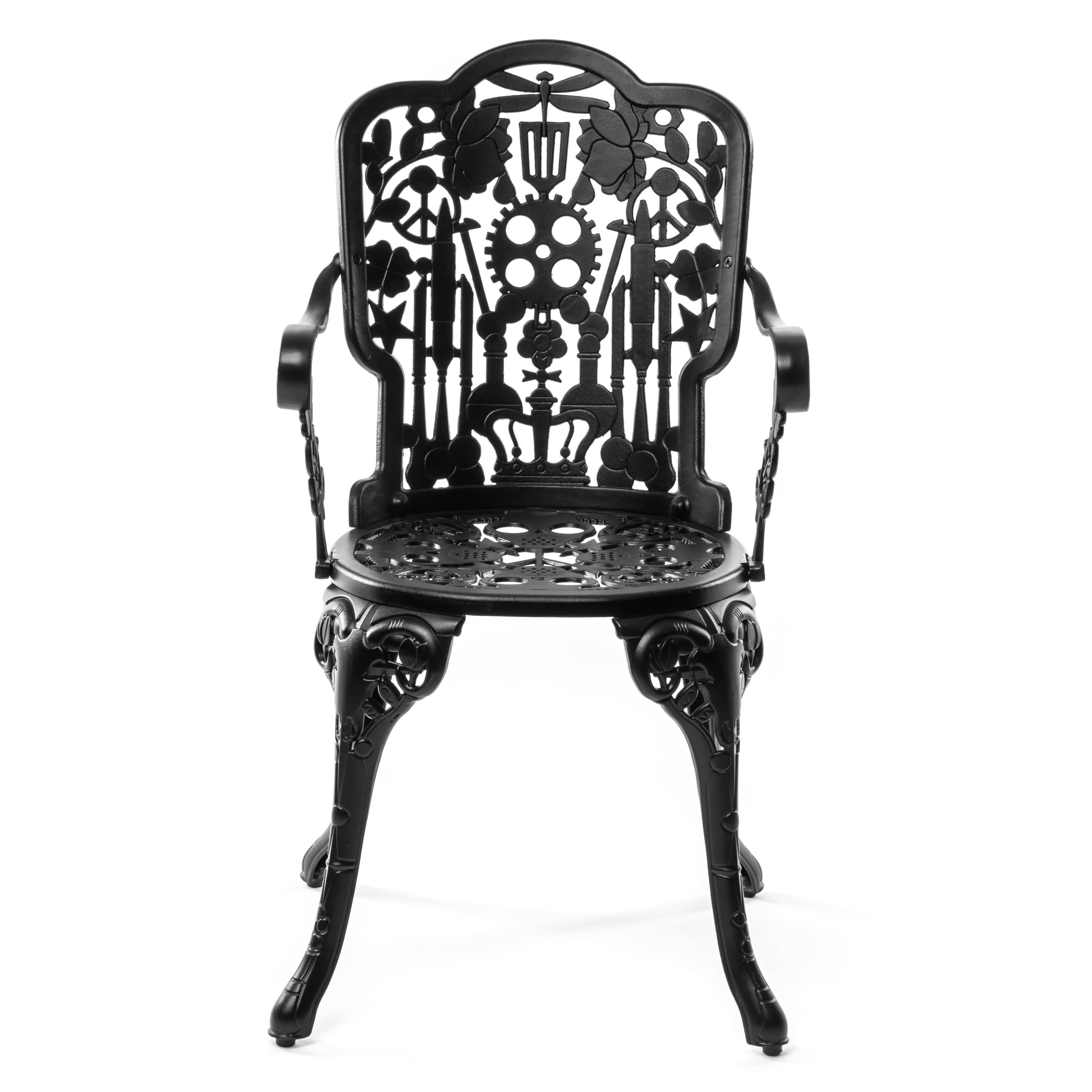 Aluminium-Sessel „Industry Garden Furniture“ aus Aluminium von Seletti, Schwarz (Moderne) im Angebot