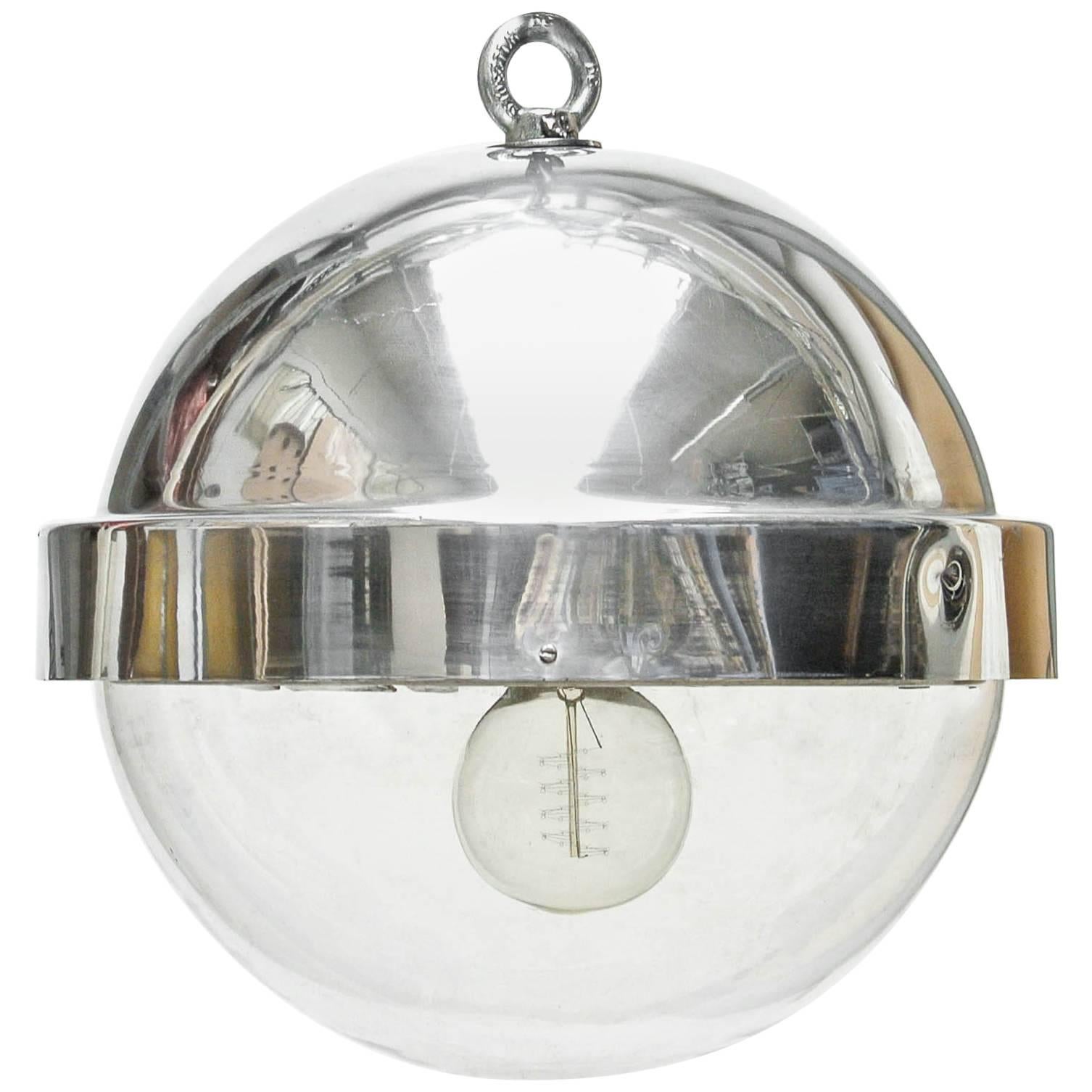 Aluminium Ball Lamp, circa 1960 from France, Aluminium and Plexyglass Polished