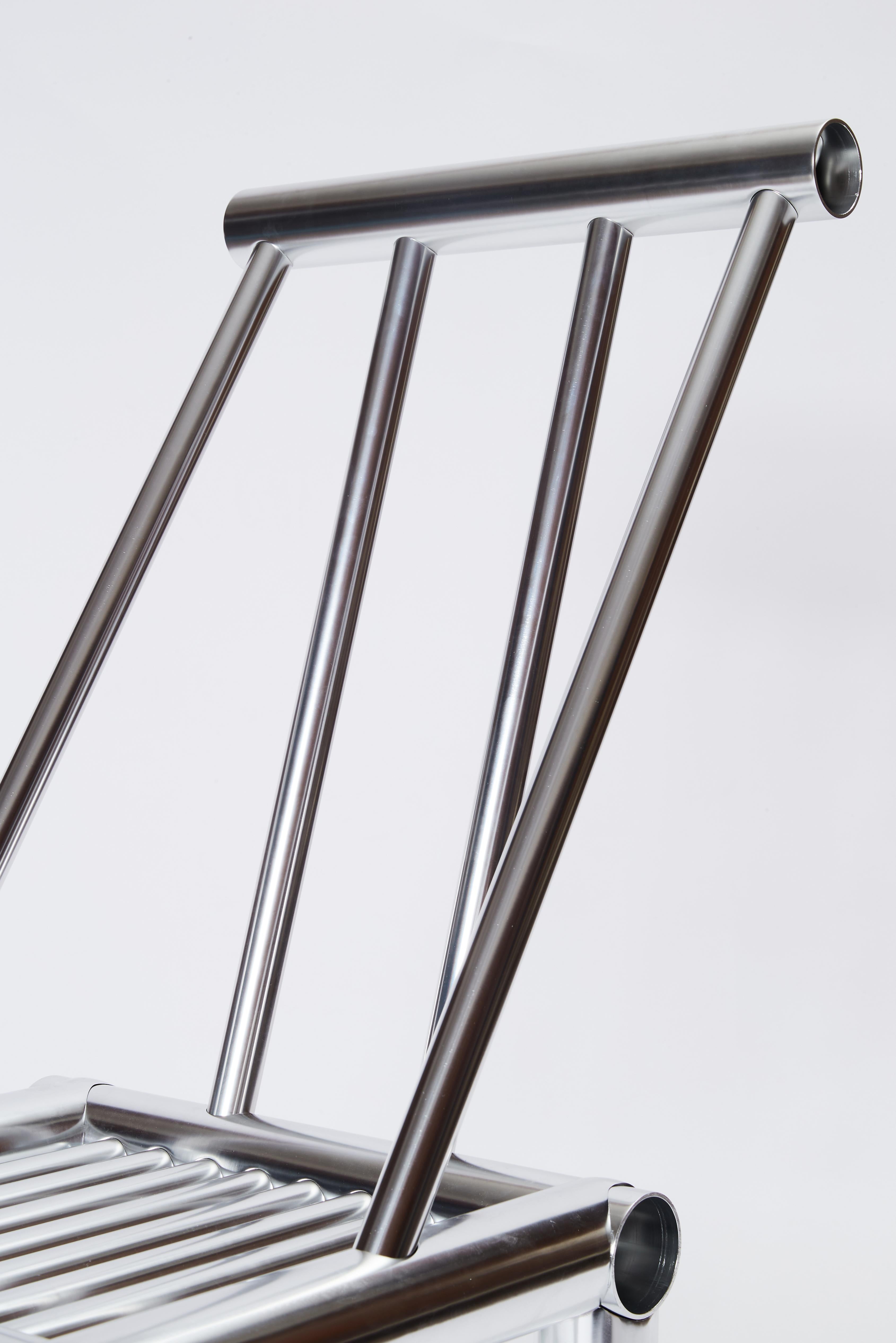 Aluminium Bamboo Chair by Joseph Dejardin For Sale 4