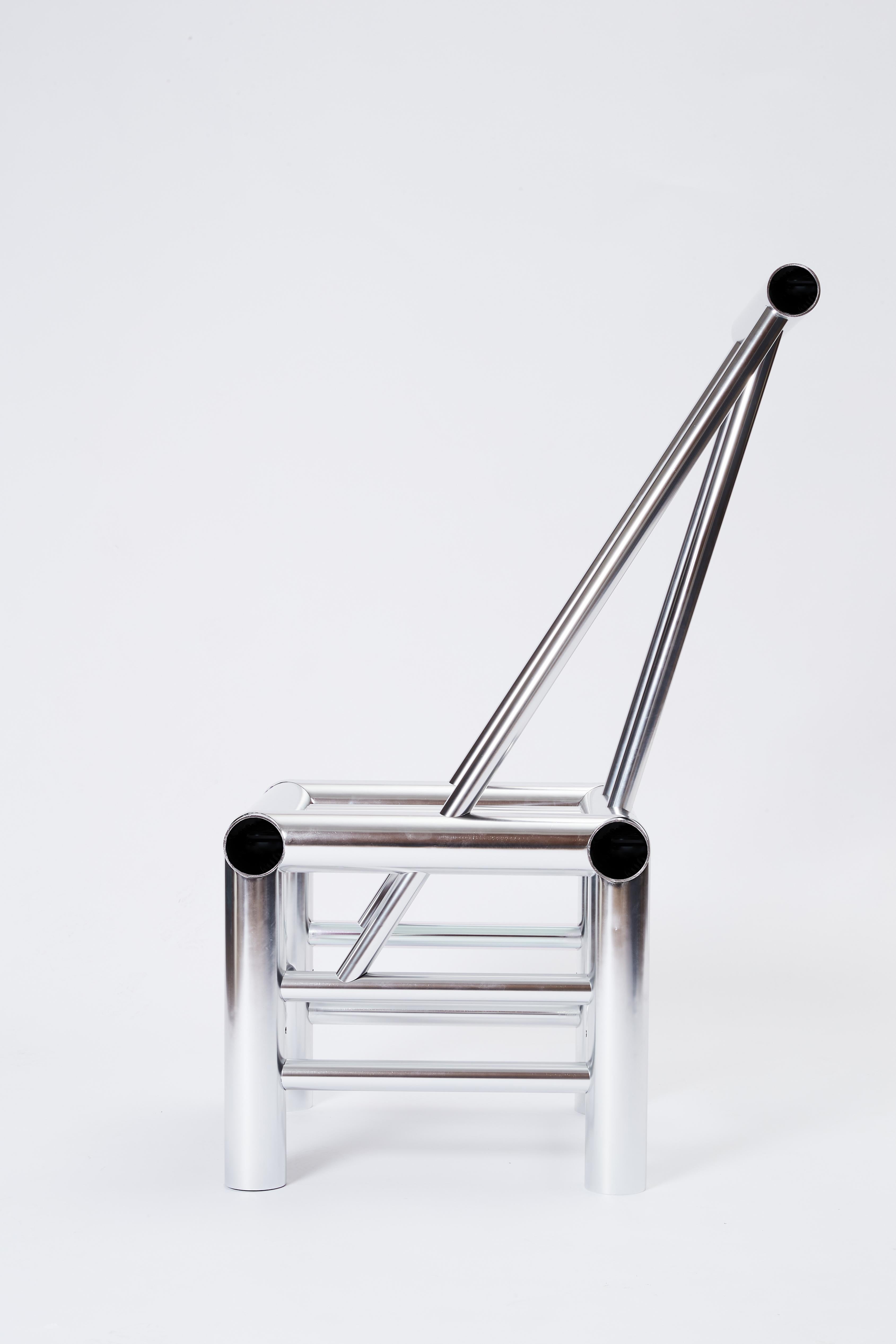 Chinese Aluminium Bamboo Chair by Joseph Dejardin For Sale