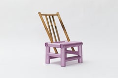 Aluminium Bamboo Small Chair by Joseph Dejardin