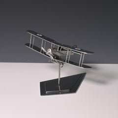 Aluminium Bi-Plane Model, circa 1980s