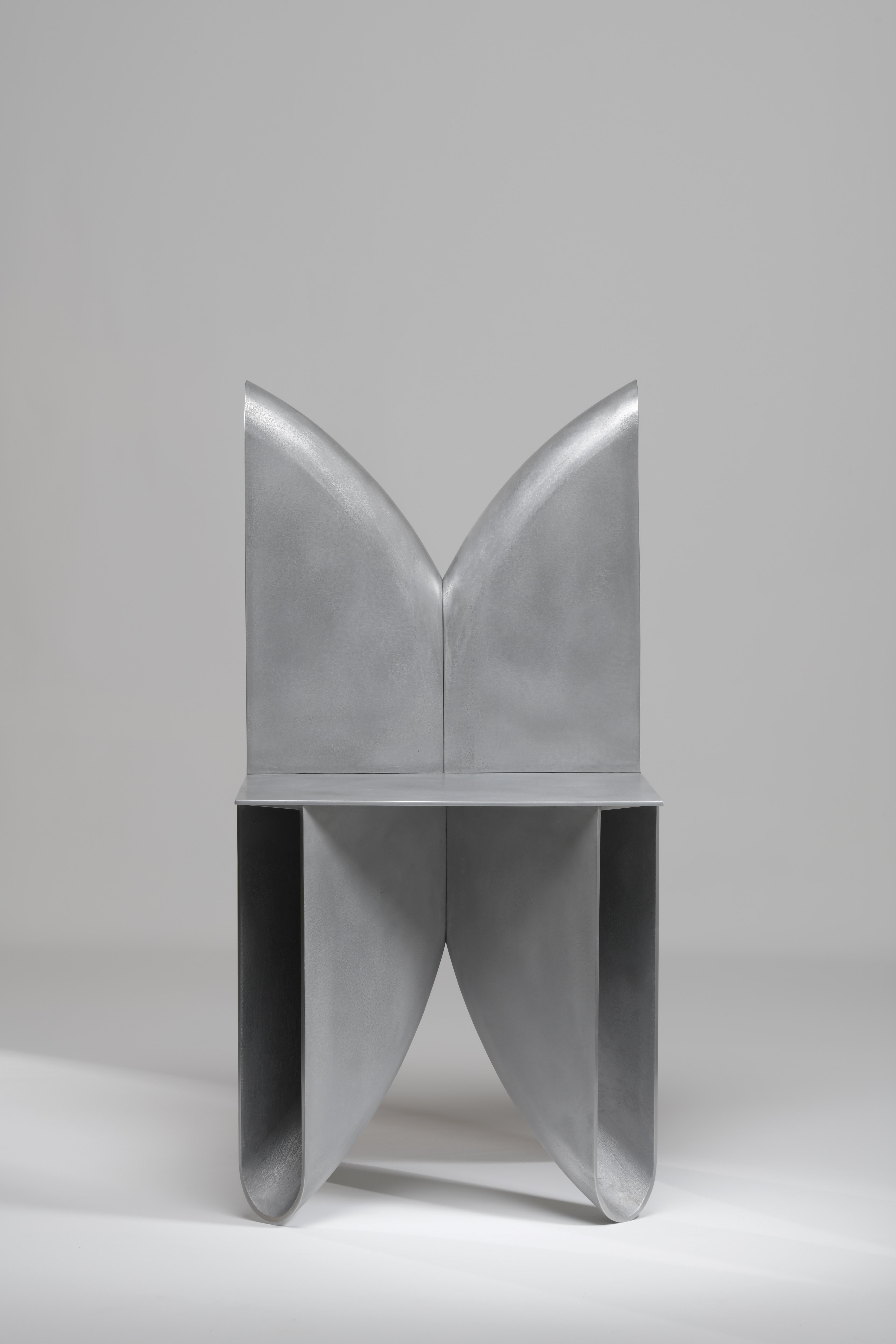 French Aluminium cast grey architectural bb chair For Sale