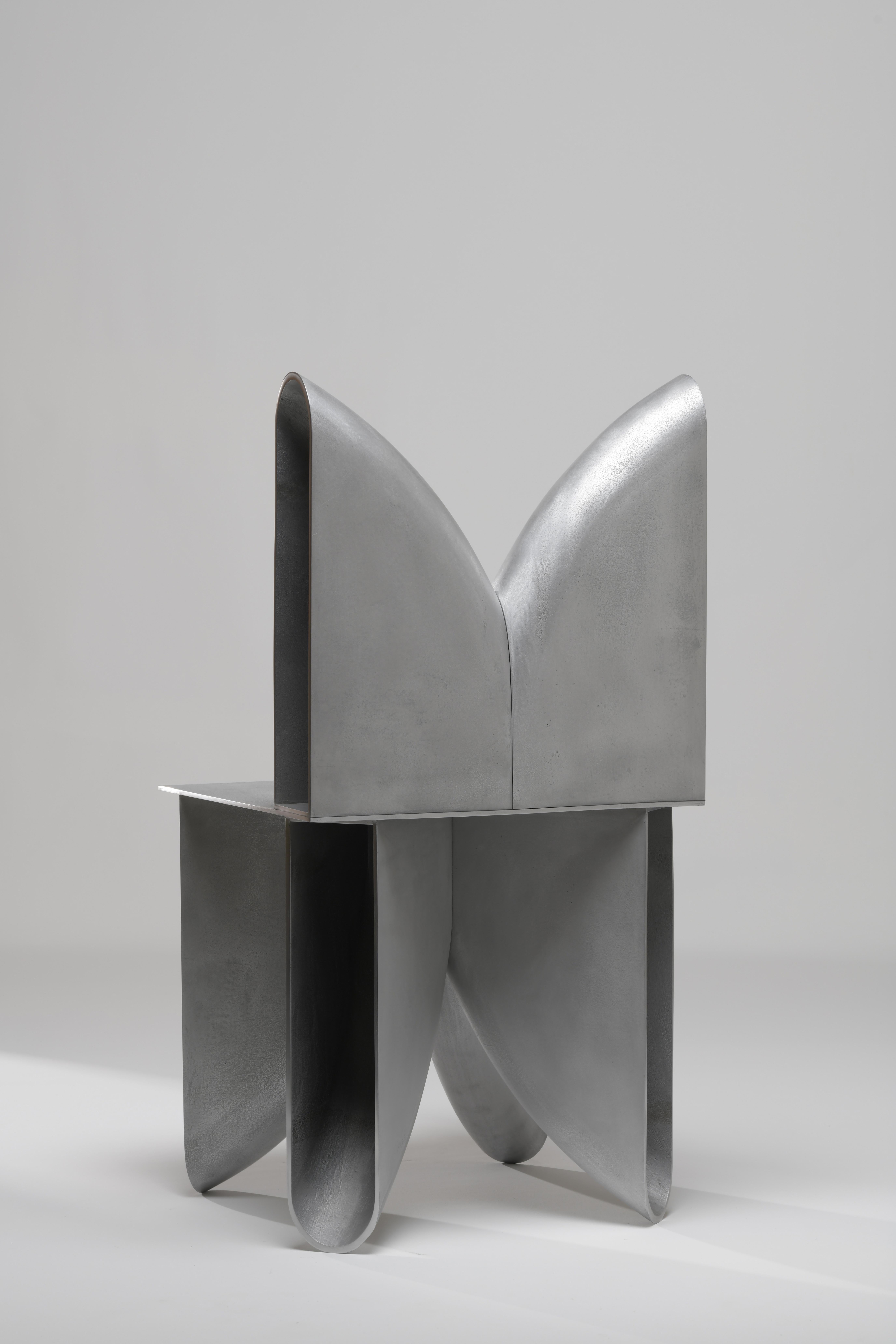 Aluminum Aluminium cast grey architectural bb chair For Sale