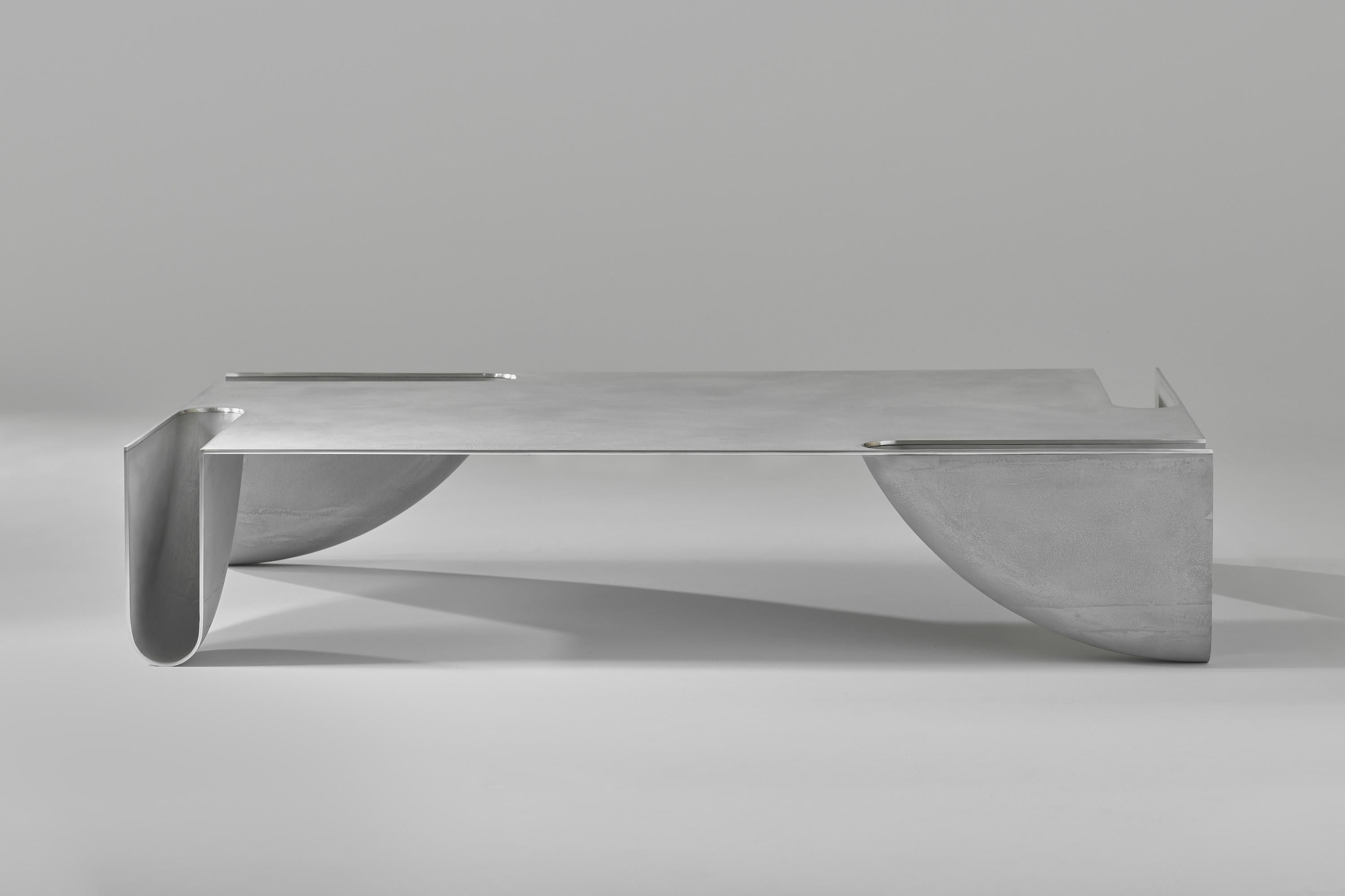 Aluminium Table basse bb architecturale en fonte d'aluminium gris en vente