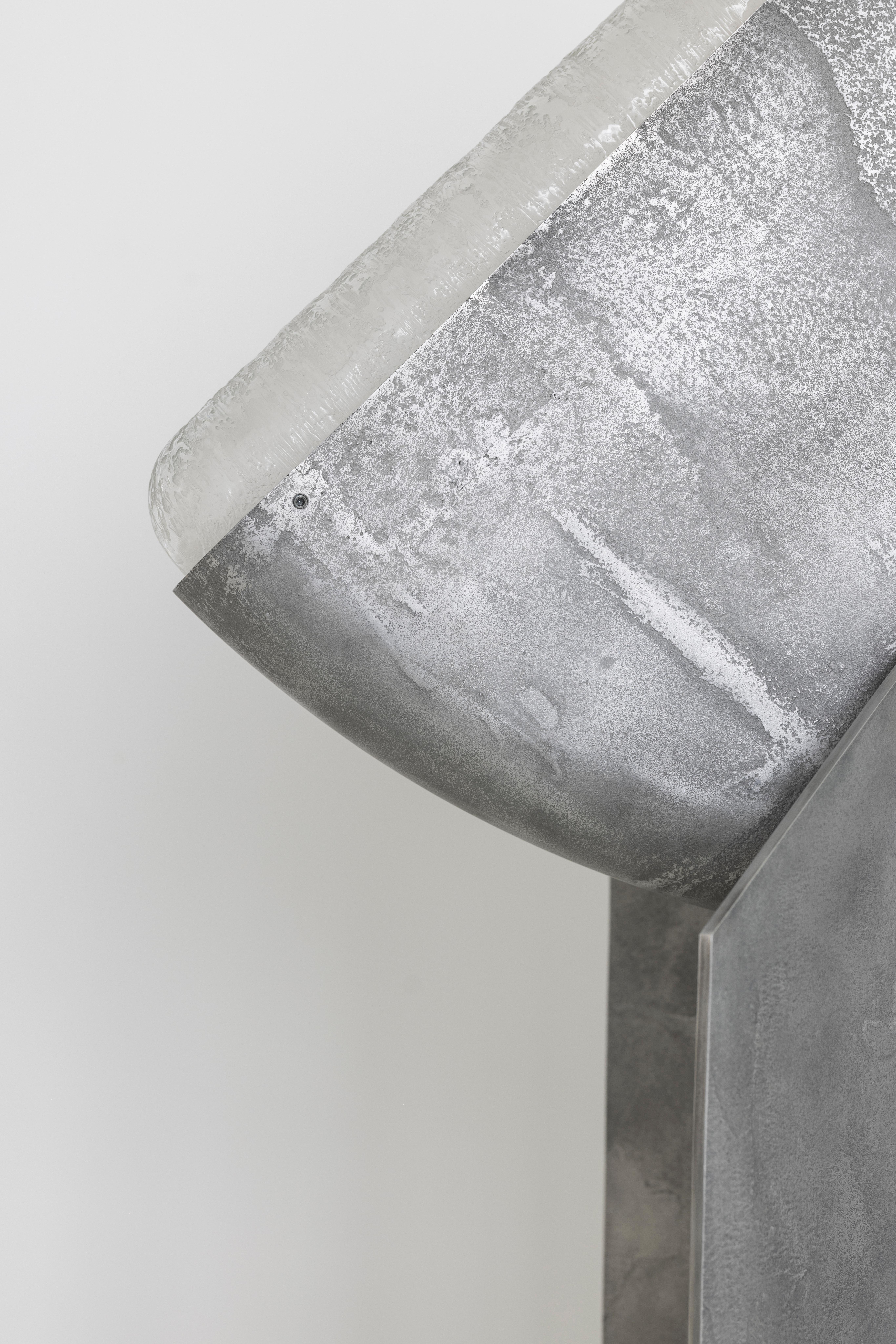 Calco Lampada da terra architettonica in alluminio grigio BB in vendita