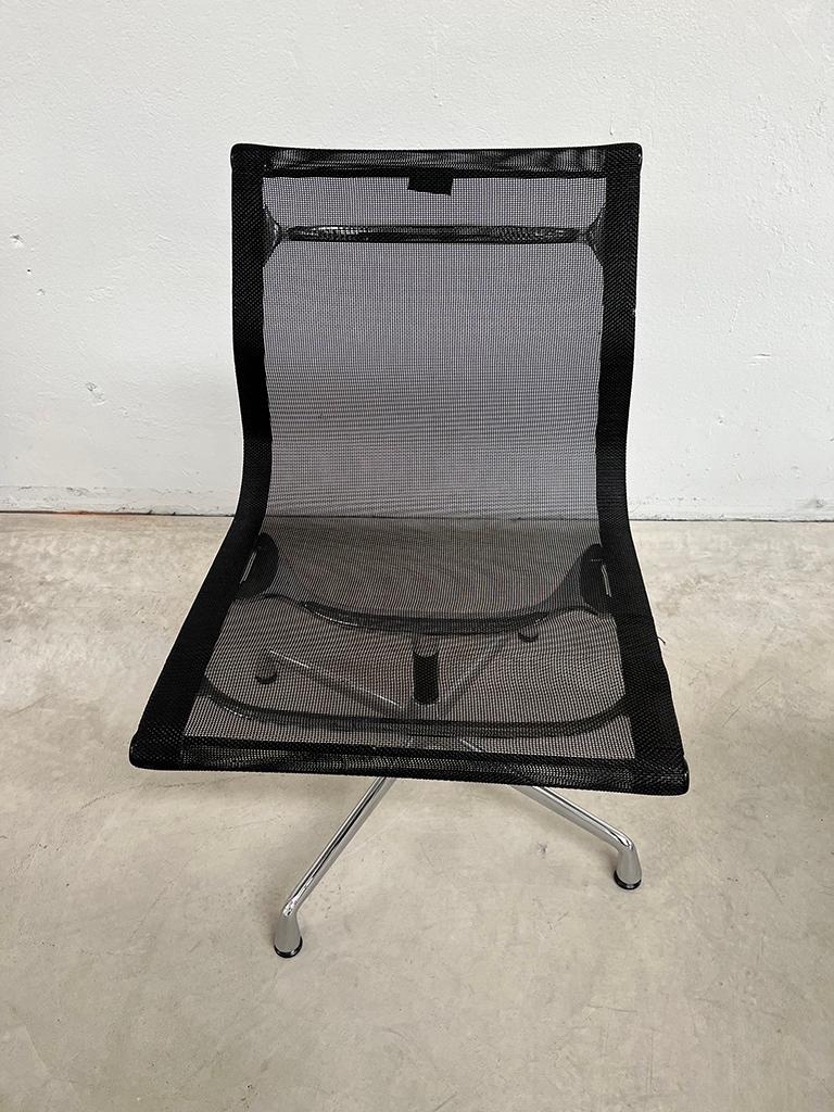 Aluminium Chair EA107 by Charles and Ray Eames
Materials: Mesh fabric and chrome-plated aluminum
Dimensions: 57 x 52 x h 81 cm
Seat height: 47 cm

This is an original steel EA 107 model office chair by Charles & Ray Eames for Vitra. It was designed