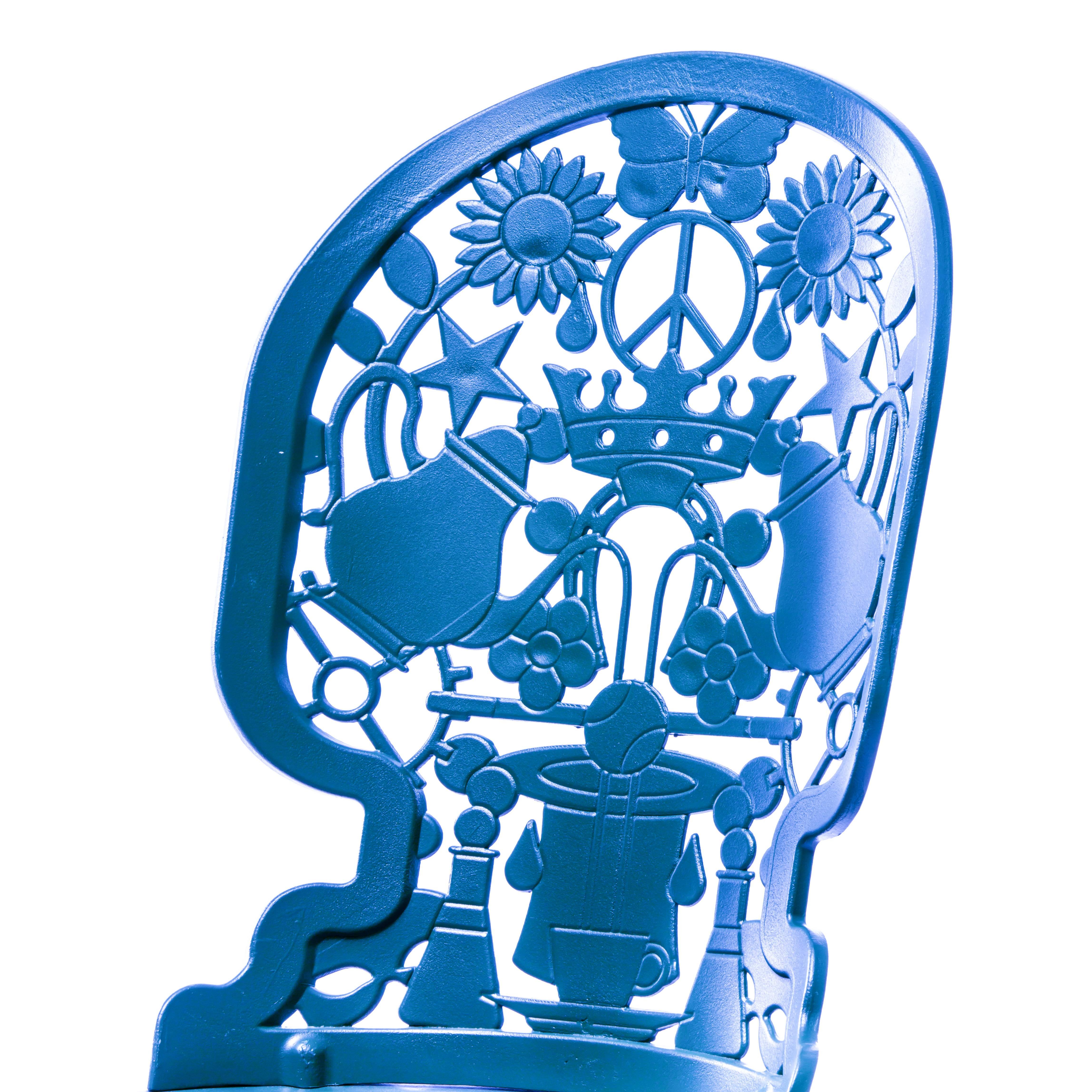 Cast Aluminum Chair 'Industry Collection, by Seletti, Sky Blue