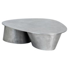 Mesa de centro moderna de caucho y aluminio encerado de Jan Ankiersztajn