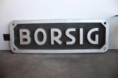 Aluminium Company Name Plate "Borsig" from Germany, Old Industrial Sign