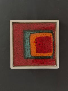 Aluminium Door Handle with Art Ceramic Panel, Second Half 20th Century, Germany