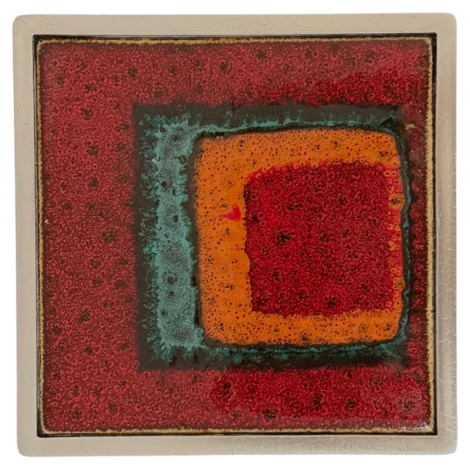 Maniglia per porta in alluminio con pannello in ceramica artistica, seconda metà del XX secolo, Germania in vendita