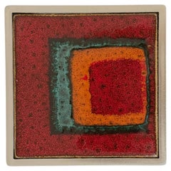 Aluminium Door Handle with Art Ceramic Panel, Second Half 20th Century, Germany