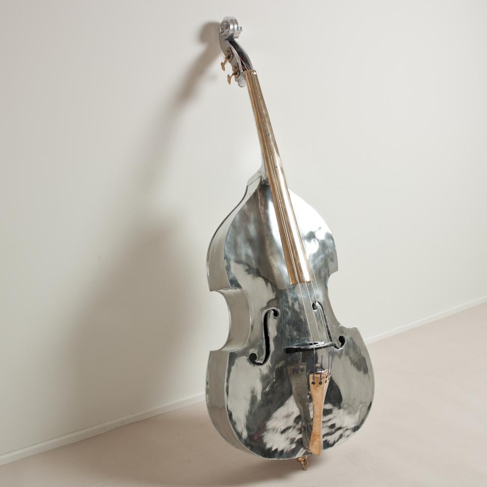 Aluminium Double Bass Sculpture by Christian Maas for Talisman In Good Condition In Donhead St Mary, Wiltshire
