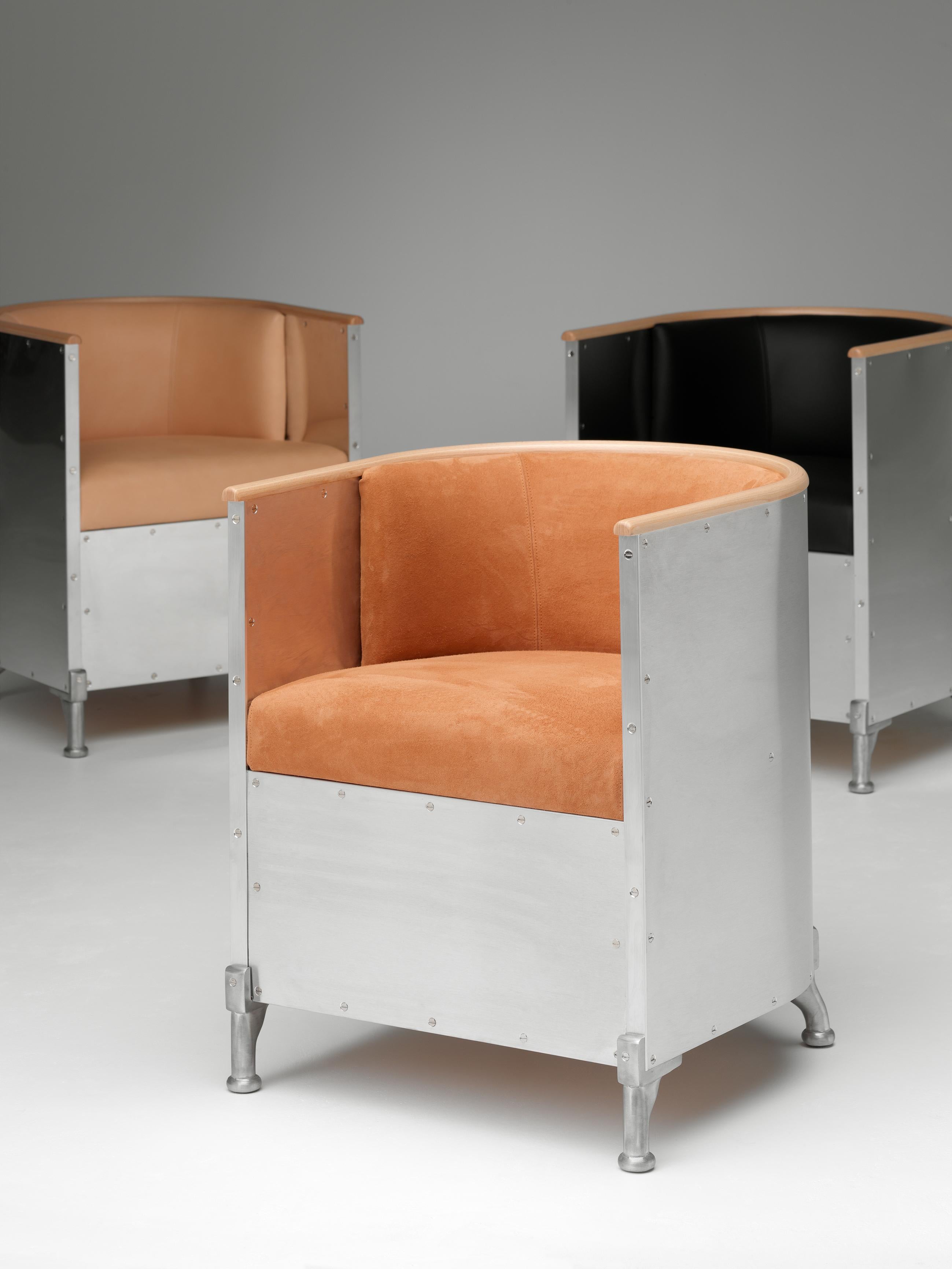 Scandinavian Modern Aluminium Easy Chair For Sale