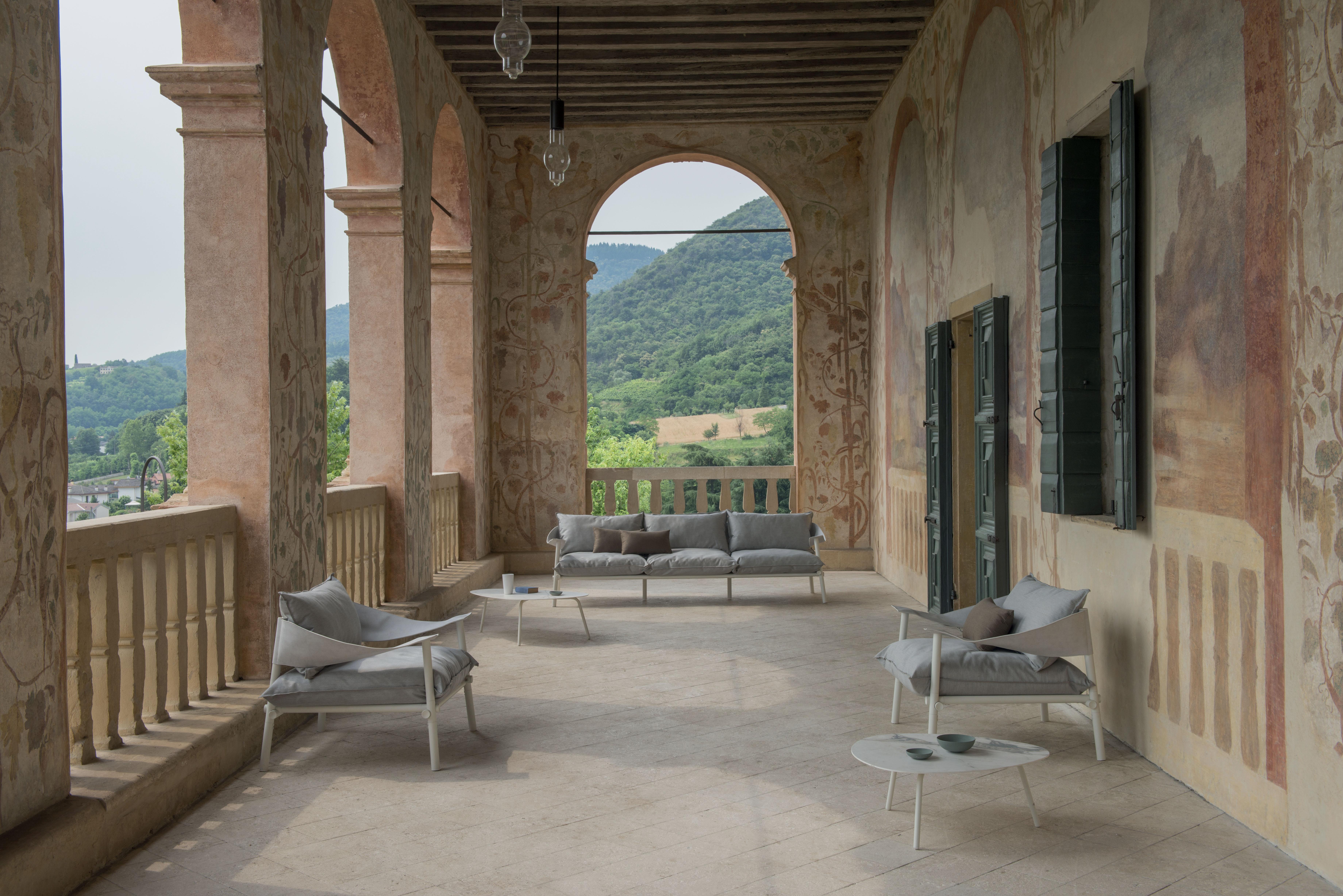 Attractive shapes and large dimensions characterise the Terramare sofa collection by Studio Chiaramonte/ Marin, designed to create cosy and personal settings both indoors and out. A complete range of furniture for dining and living areas.
The main