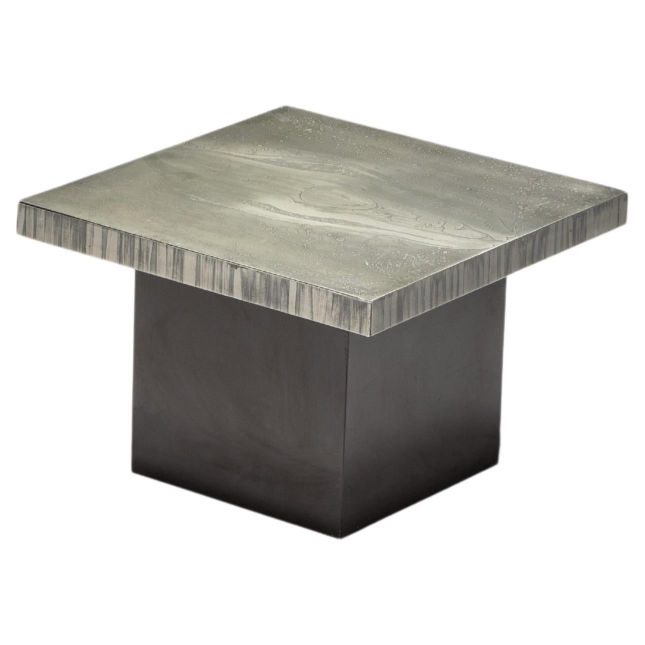 Geätzter Couchtisch aus Aluminium von Marc D'Haenens, Belgien, 1970er Jahre