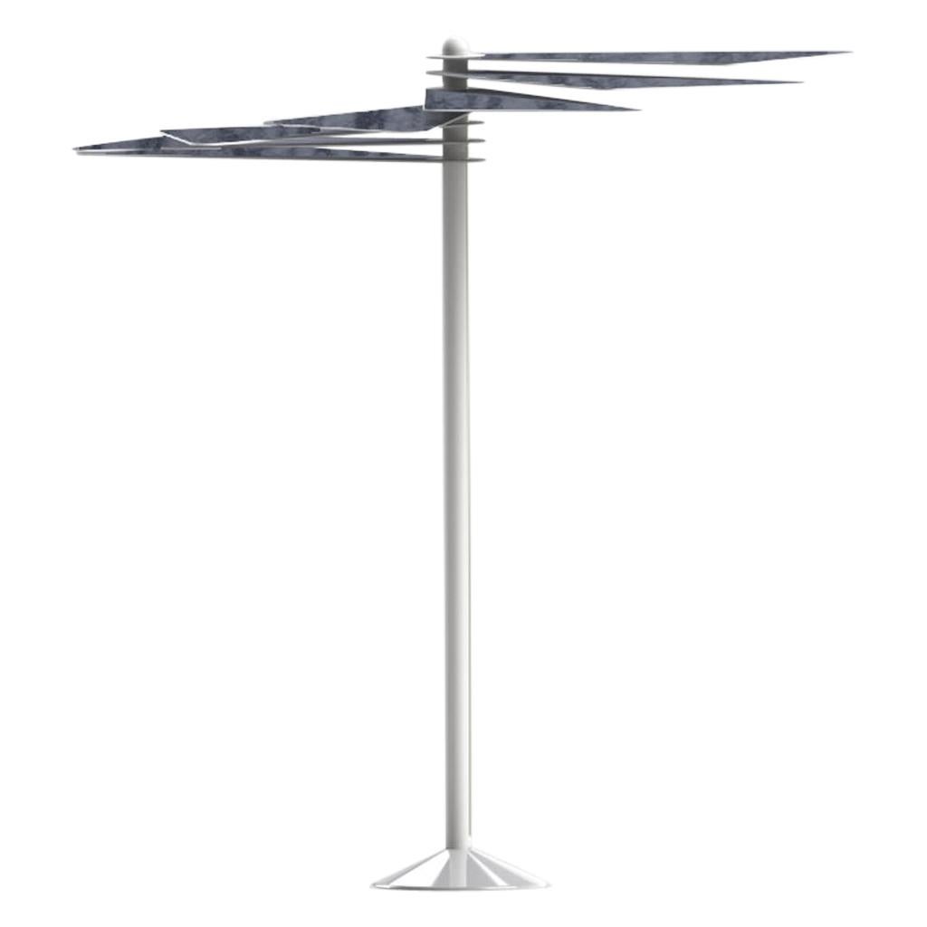 Aluminium Modern Contemporary Outdoor Umbrella with Solar PV Panels and Light For Sale