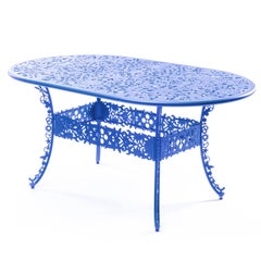 Aluminum Oval Table "Industry Collection" by Seletti, Sky Blue