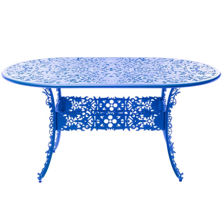 Aluminum Oval Table "Industry Collection" by Seletti, Sky Blue For Sale