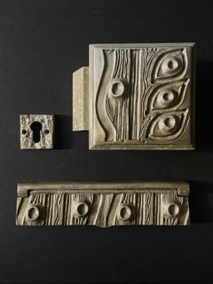 Aluminium Push or Pull Door Handle Set with Abstract Design, 20th Century