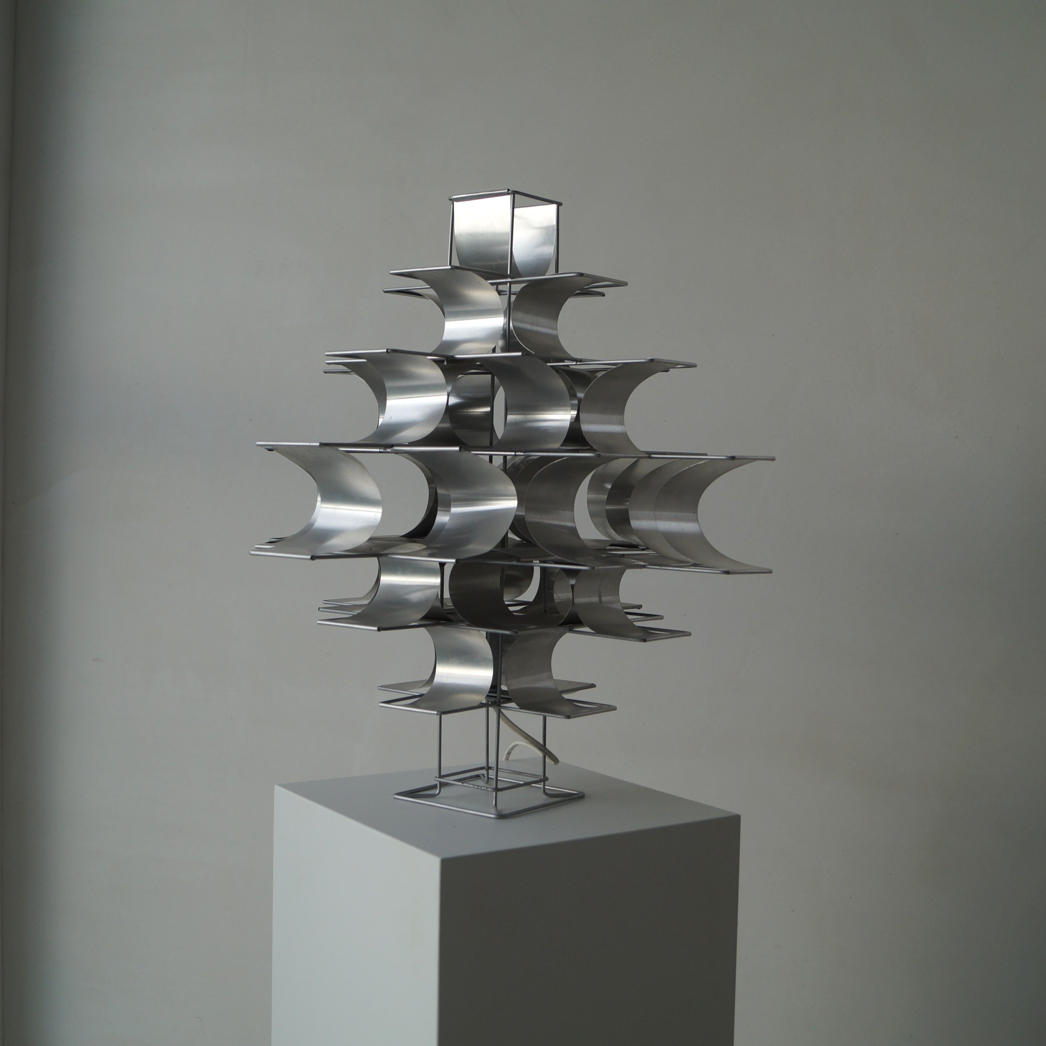 Aluminium sheet metal ''Cassiopeia'' table lamp by Max Sauze, 1970s 4