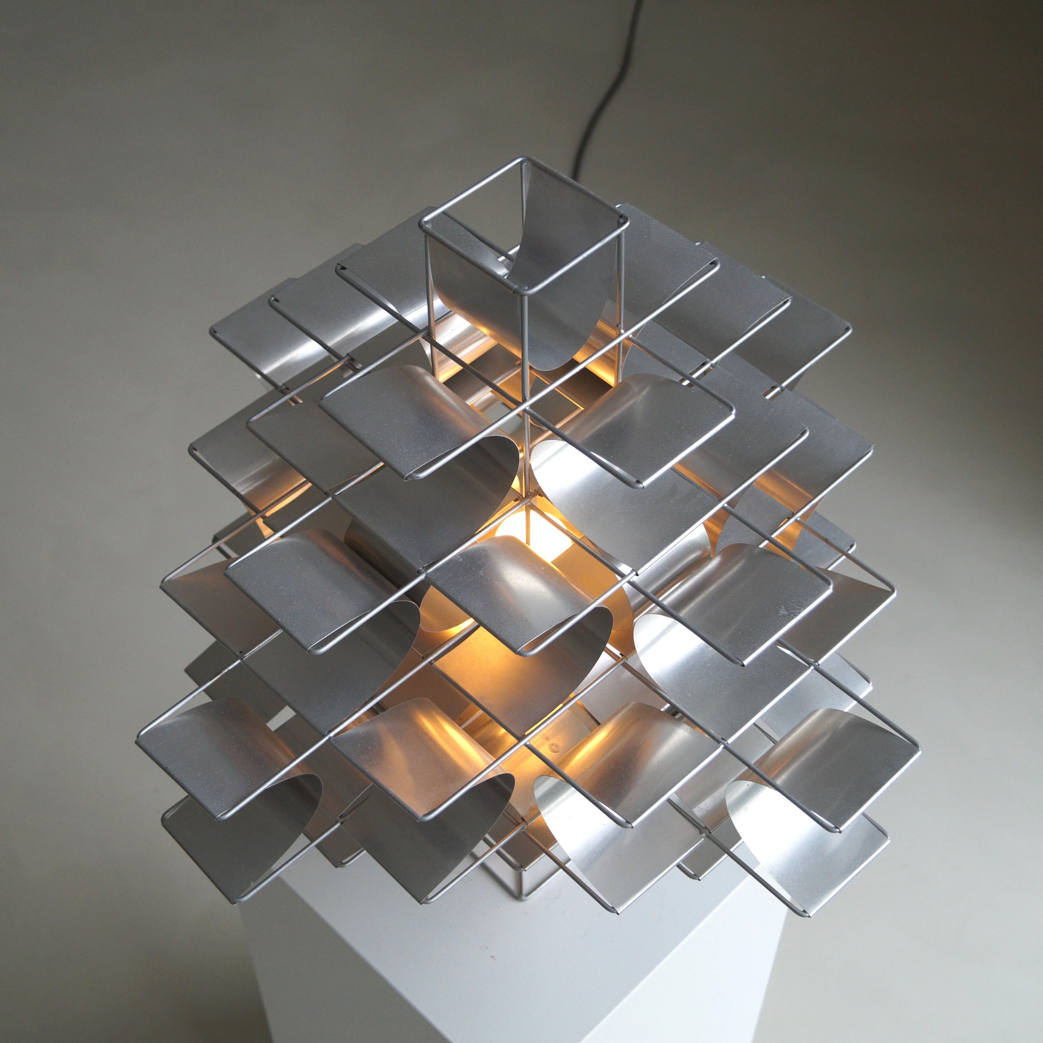 Aluminium sheet metal ''Cassiopeia'' table lamp by Max Sauze, 1970s 7
