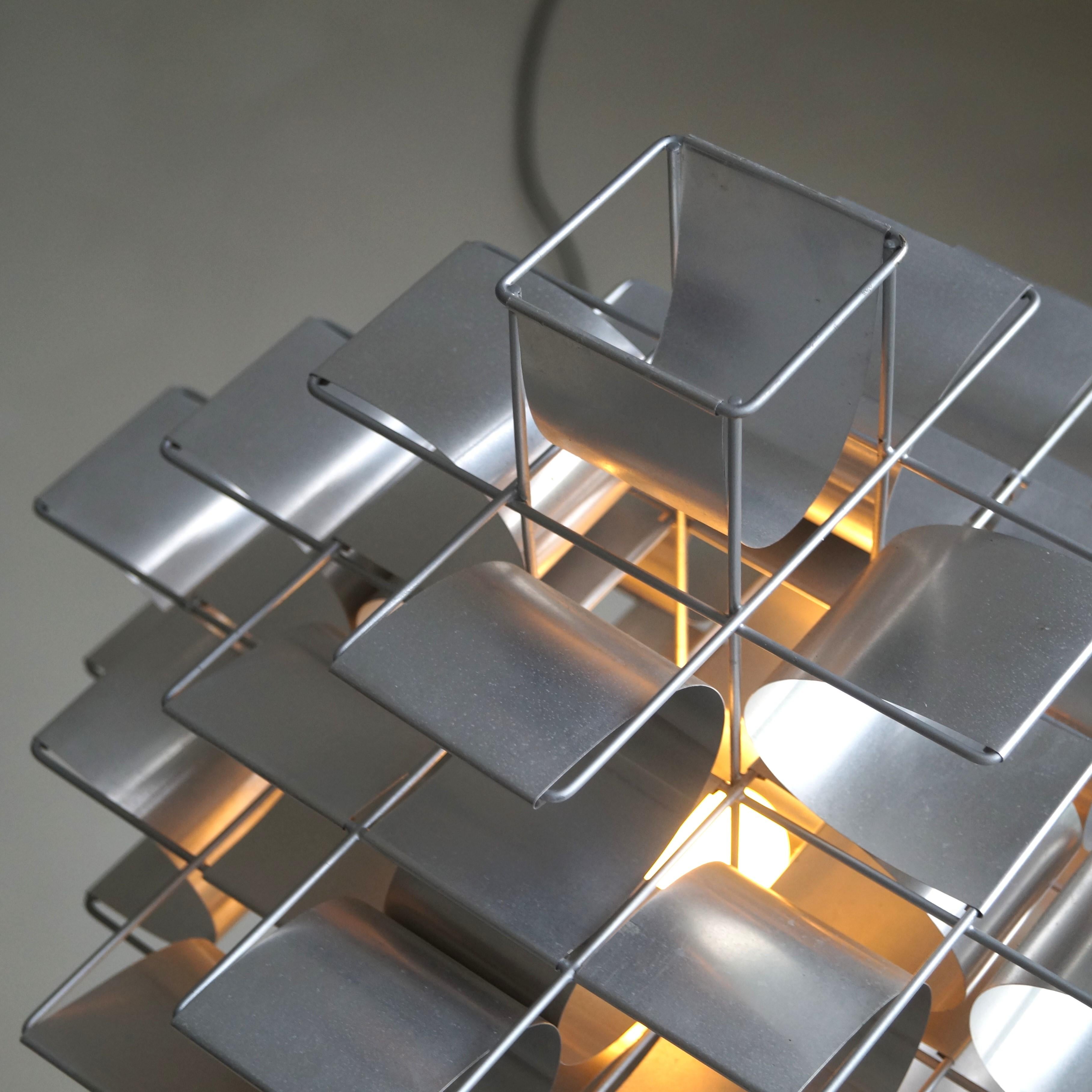 Aluminium sheet metal ''Cassiopeia'' table lamp by Max Sauze, 1970s 8