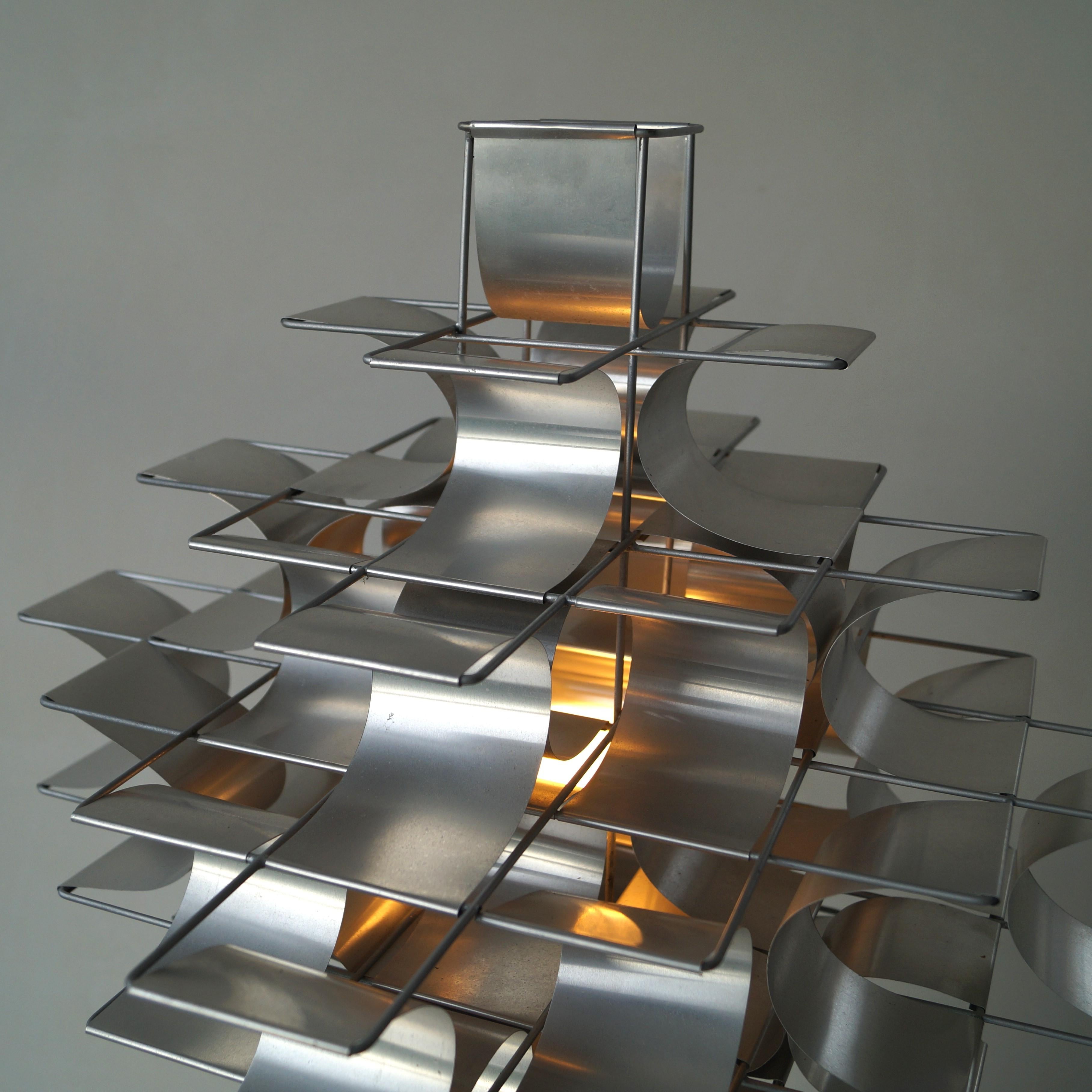 Late 20th Century Aluminium sheet metal ''Cassiopeia'' table lamp by Max Sauze, 1970s