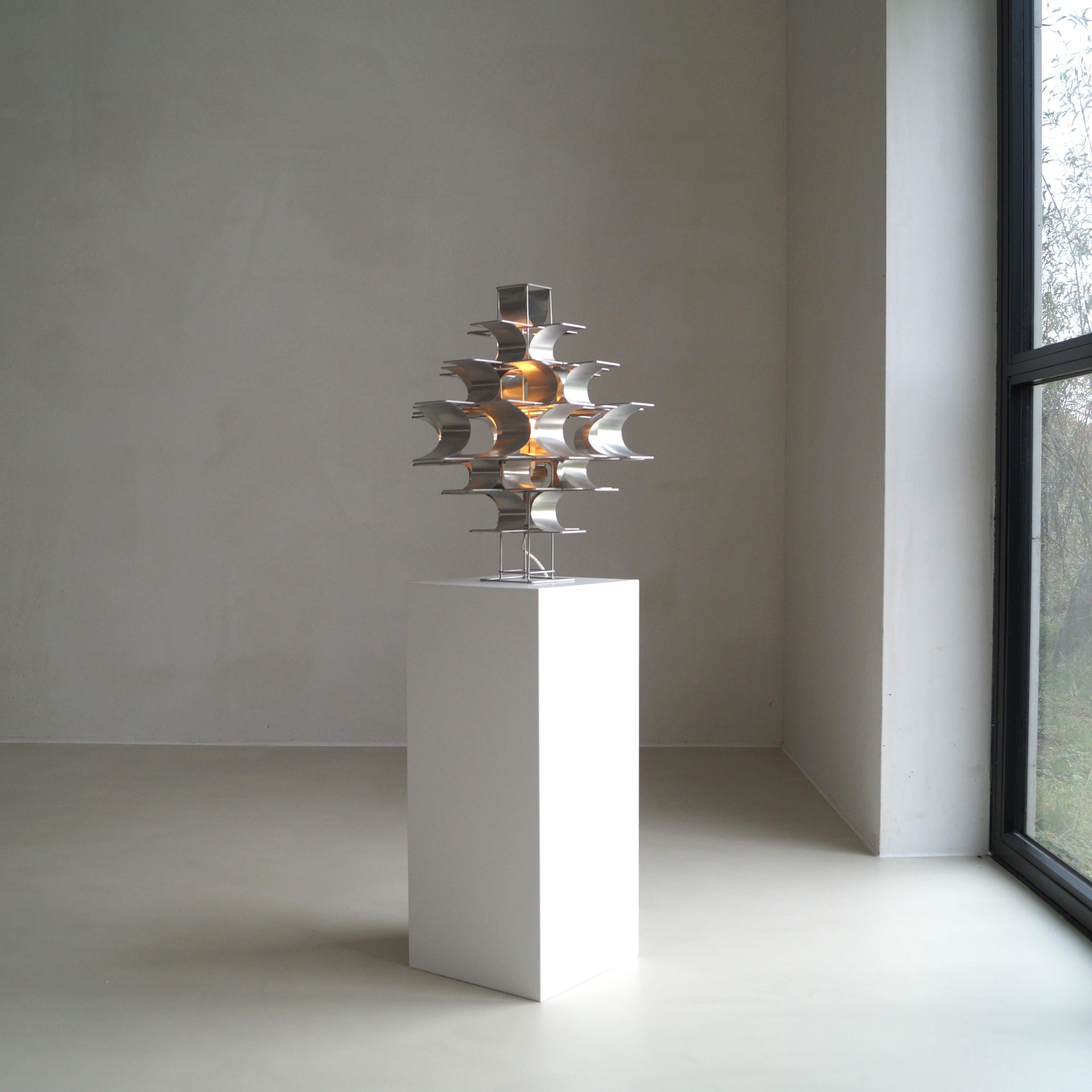Aluminium sheet metal ''Cassiopeia'' table lamp by Max Sauze, 1970s 2